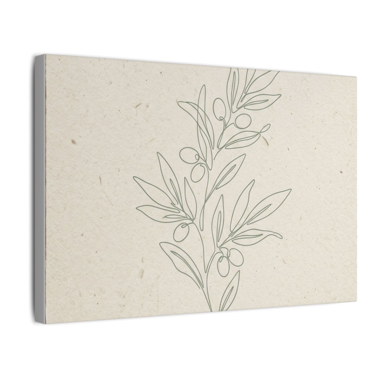 Olive Branch Minimalist Matte Canvas Wall Art