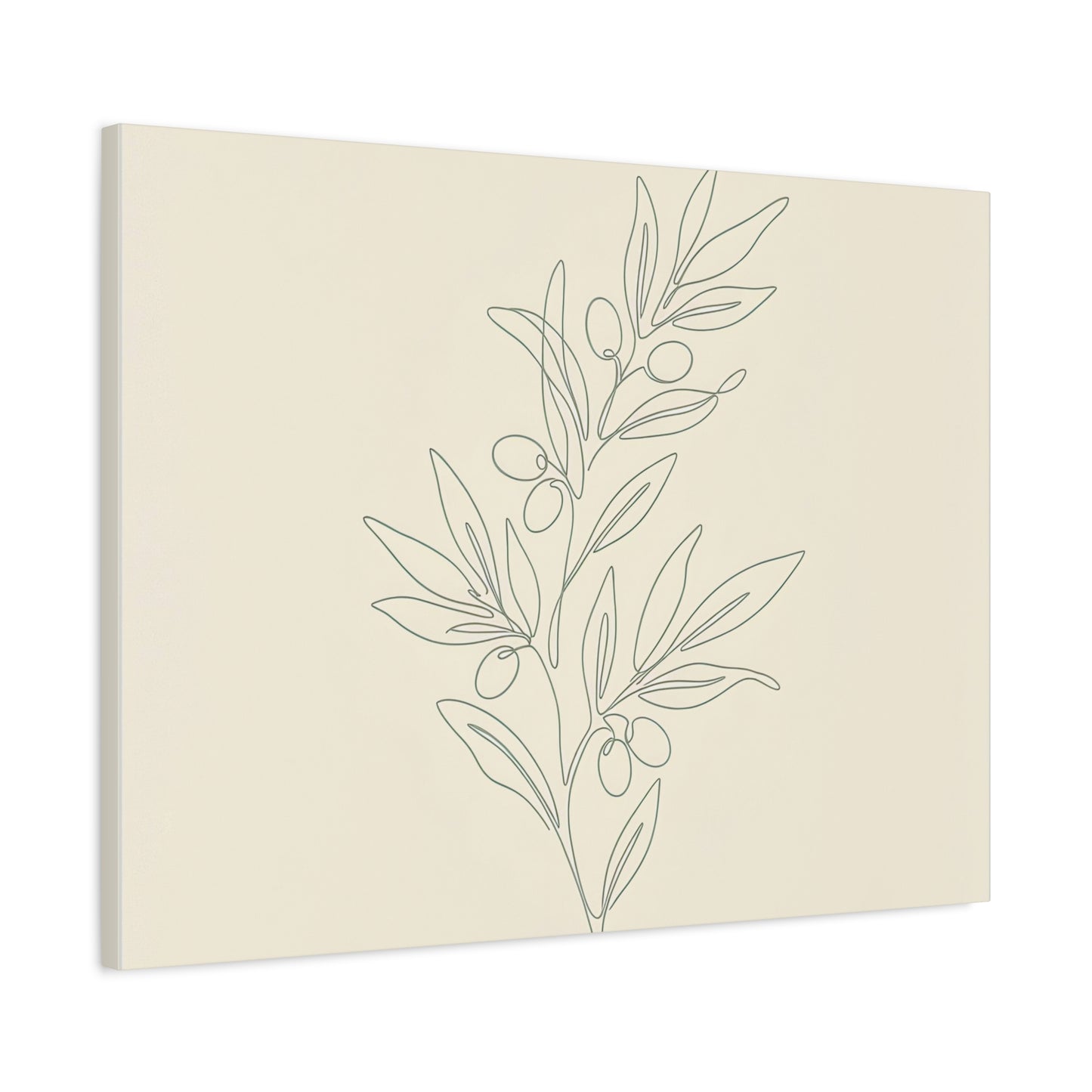 Olive Branch Minimalist Wall Art Canvas