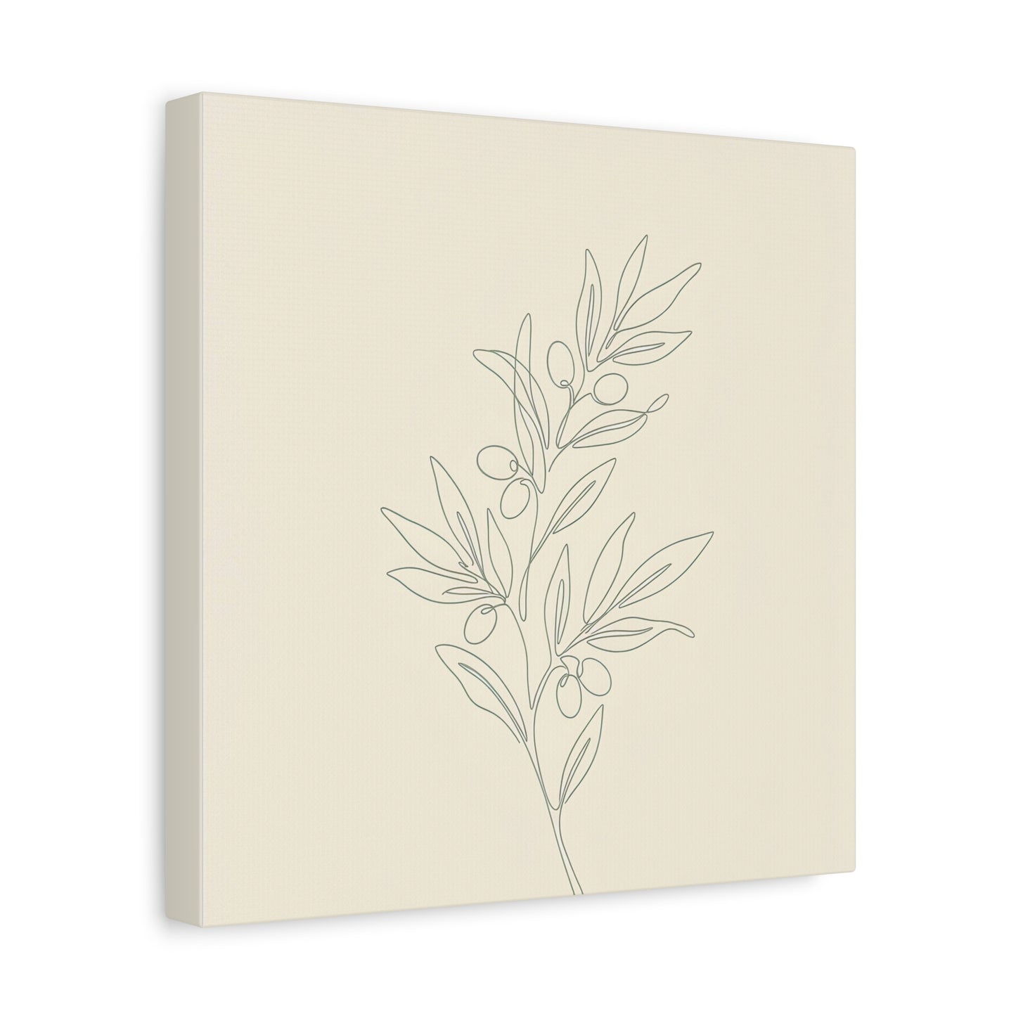 Olive Branch Minimalist Wall Art Canvas
