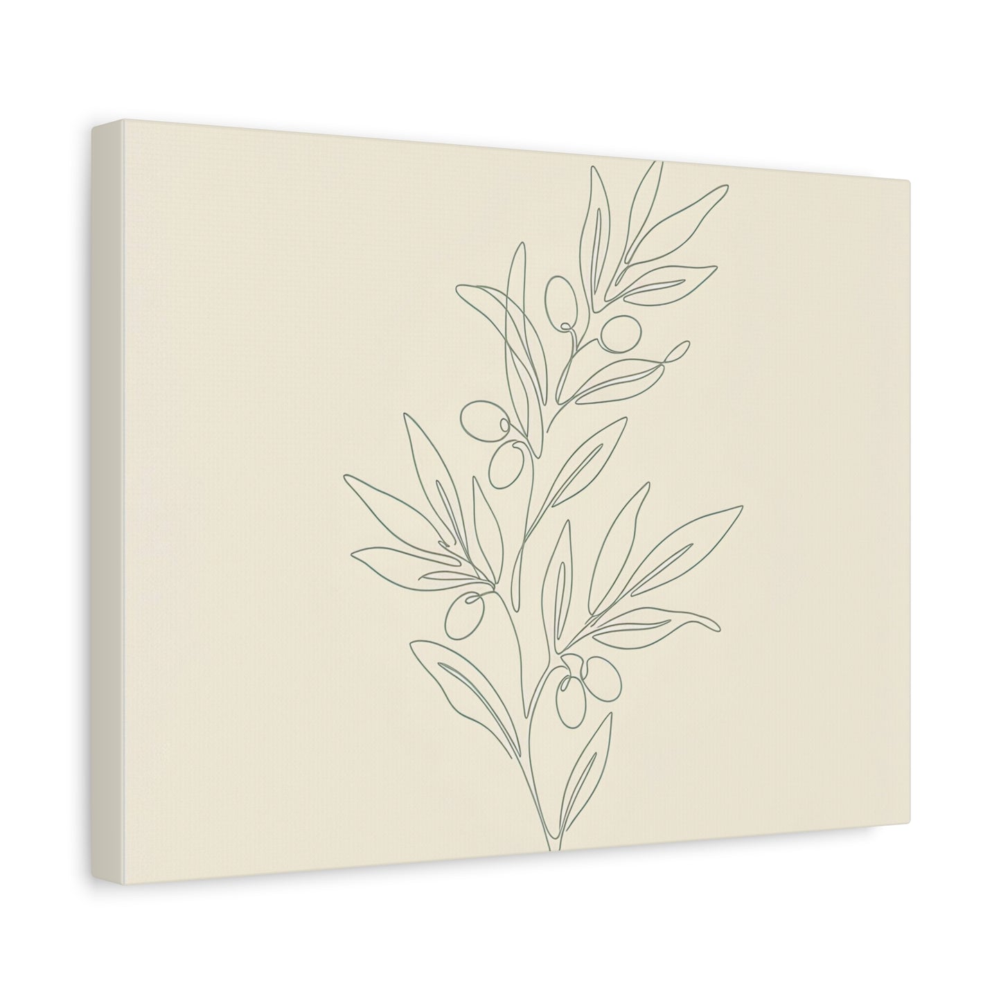Olive Branch Minimalist Wall Art Canvas