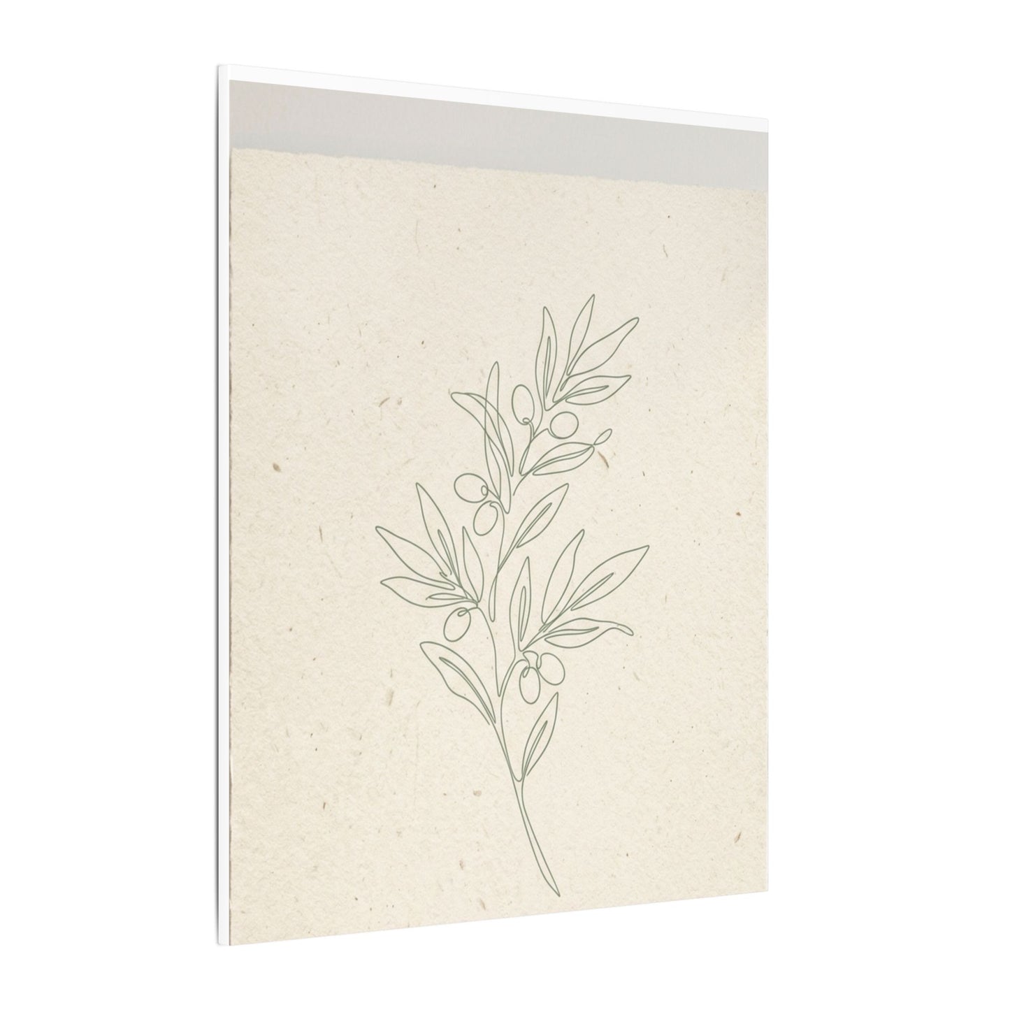 Olive Branch Minimalist Matte Canvas Wall Art