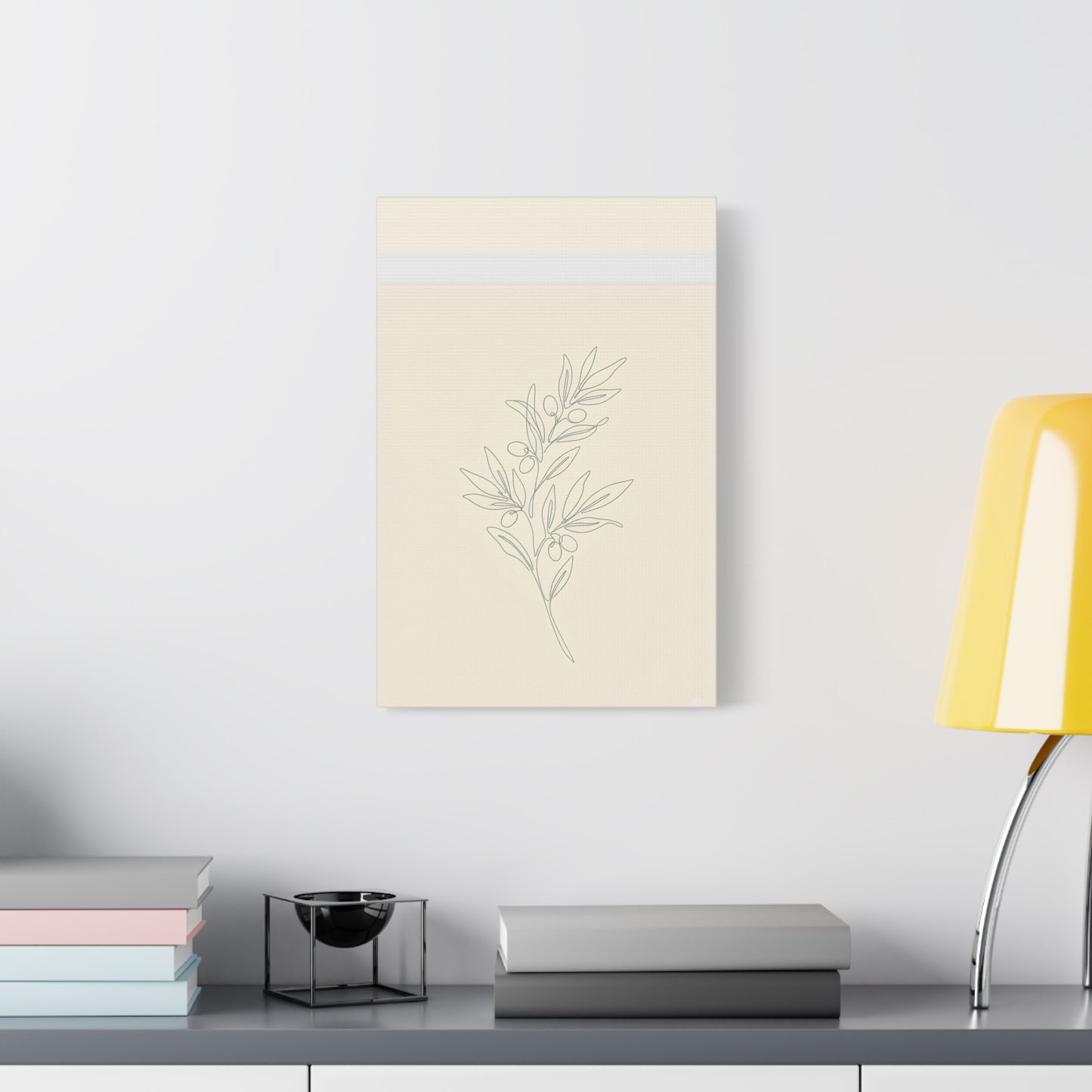 Olive Branch Minimalist Wall Art Canvas