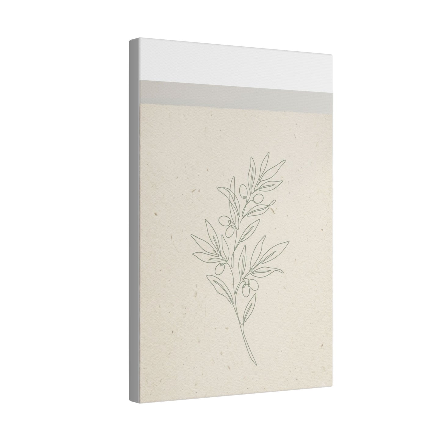 Olive Branch Minimalist Matte Canvas Wall Art