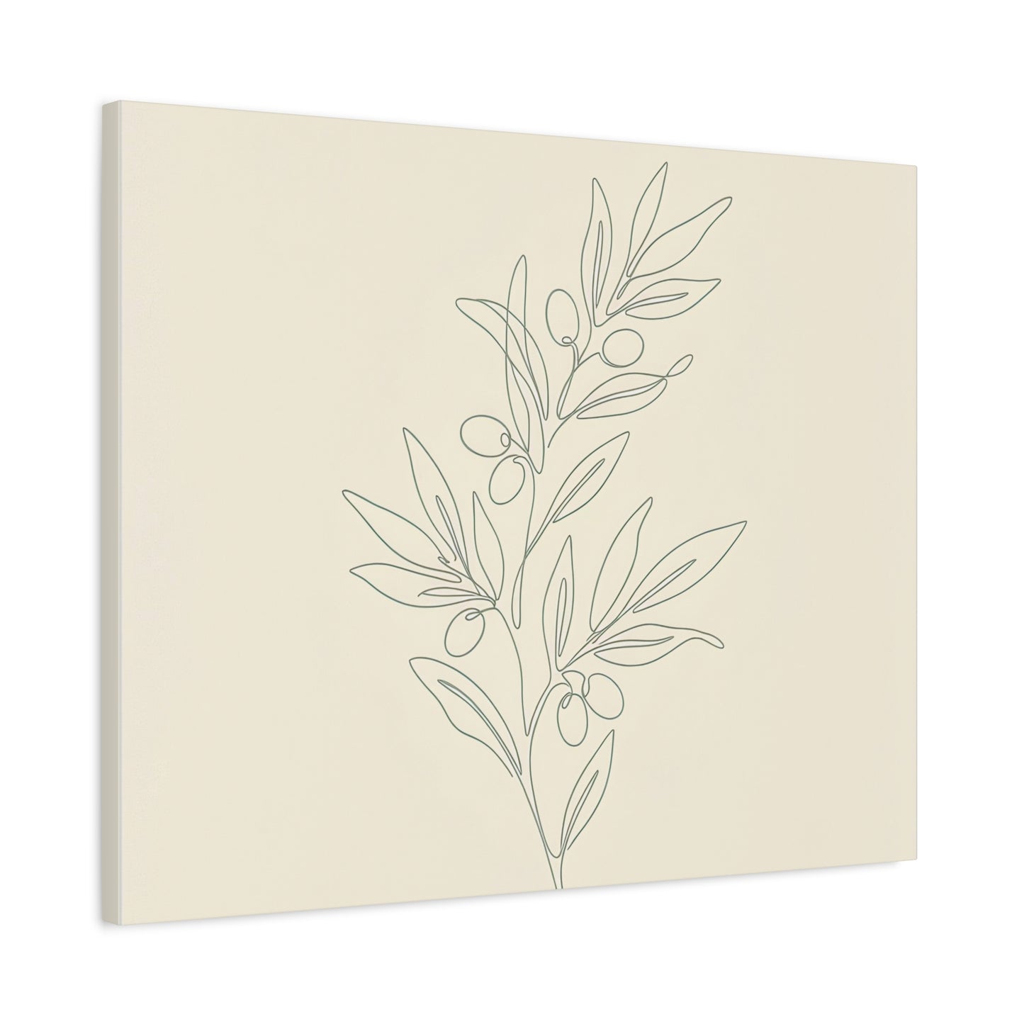 Olive Branch Minimalist Wall Art Canvas
