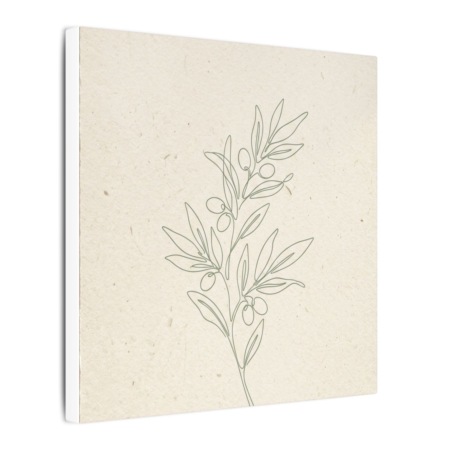 Olive Branch Minimalist Matte Canvas Wall Art