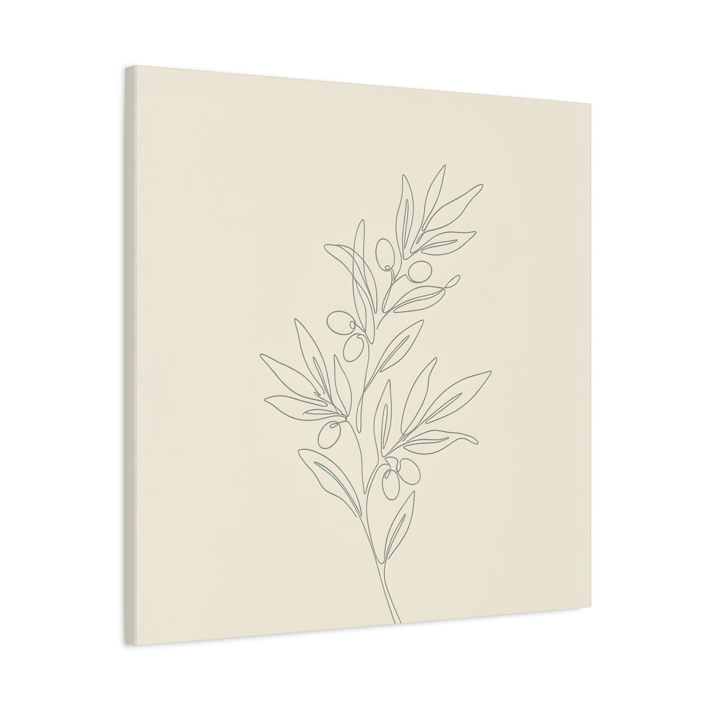 Olive Branch Minimalist Wall Art Canvas