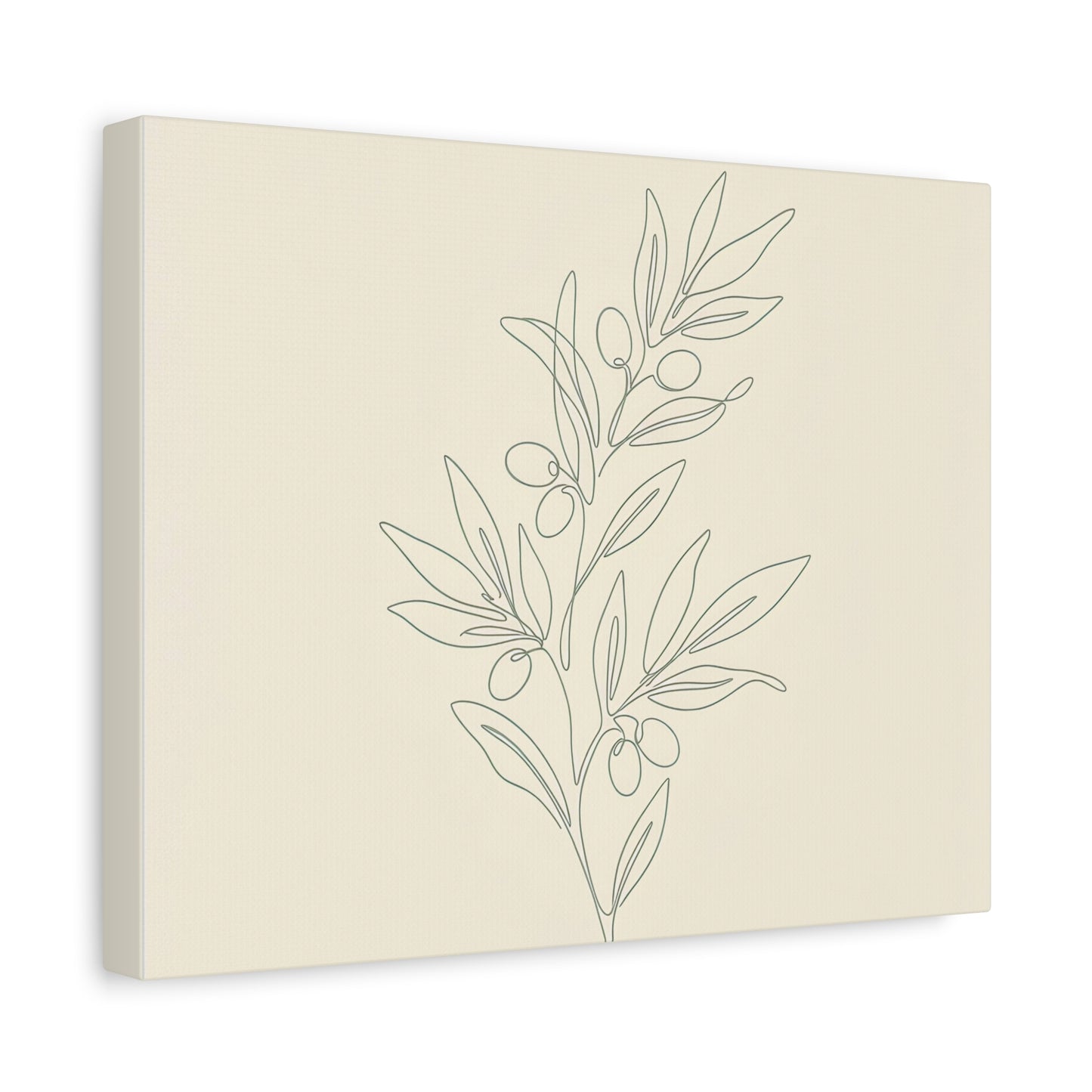 Olive Branch Minimalist Wall Art Canvas