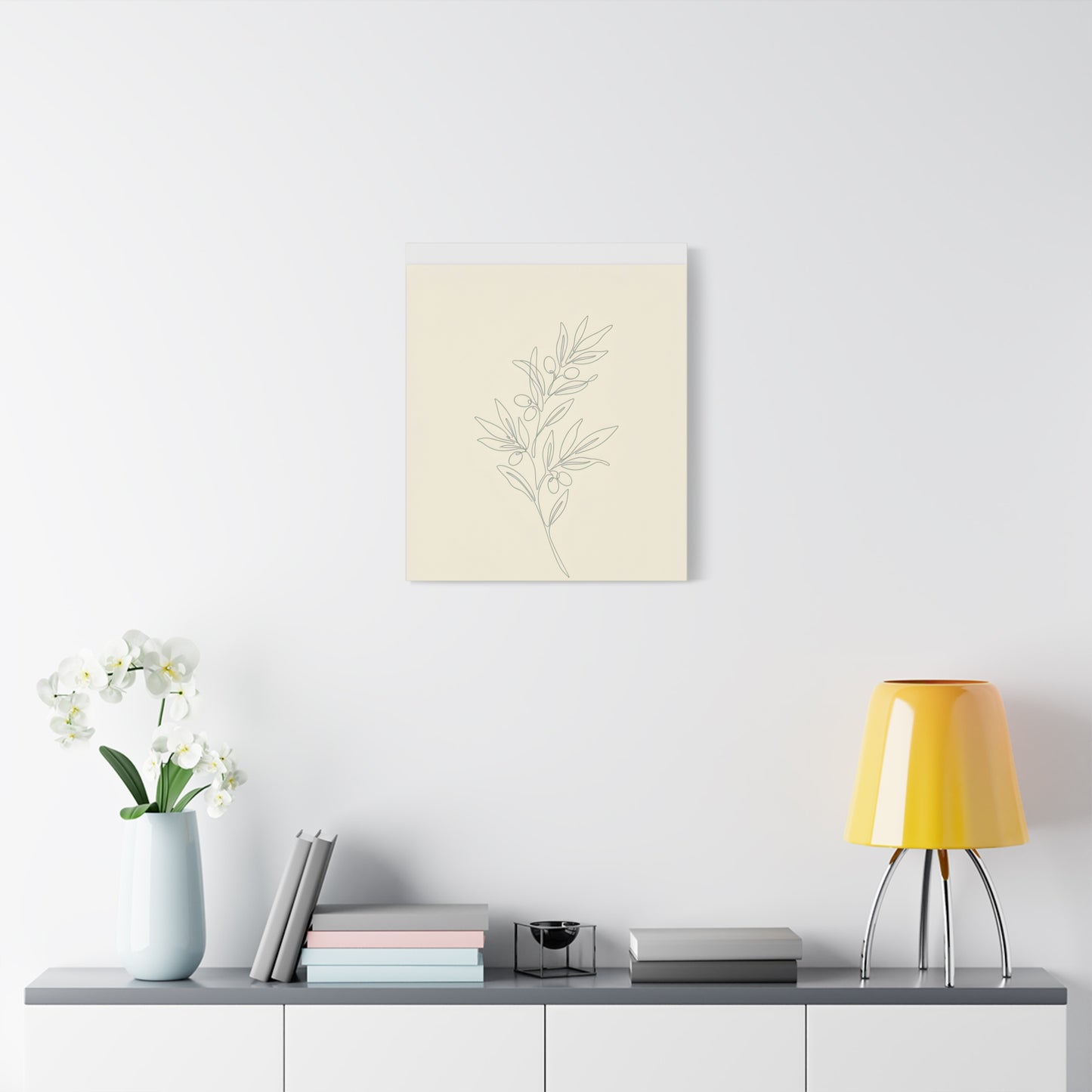 Olive Branch Minimalist Wall Art Canvas
