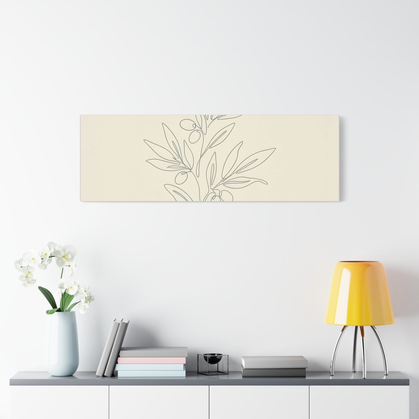 Olive Branch Minimalist Wall Art Canvas