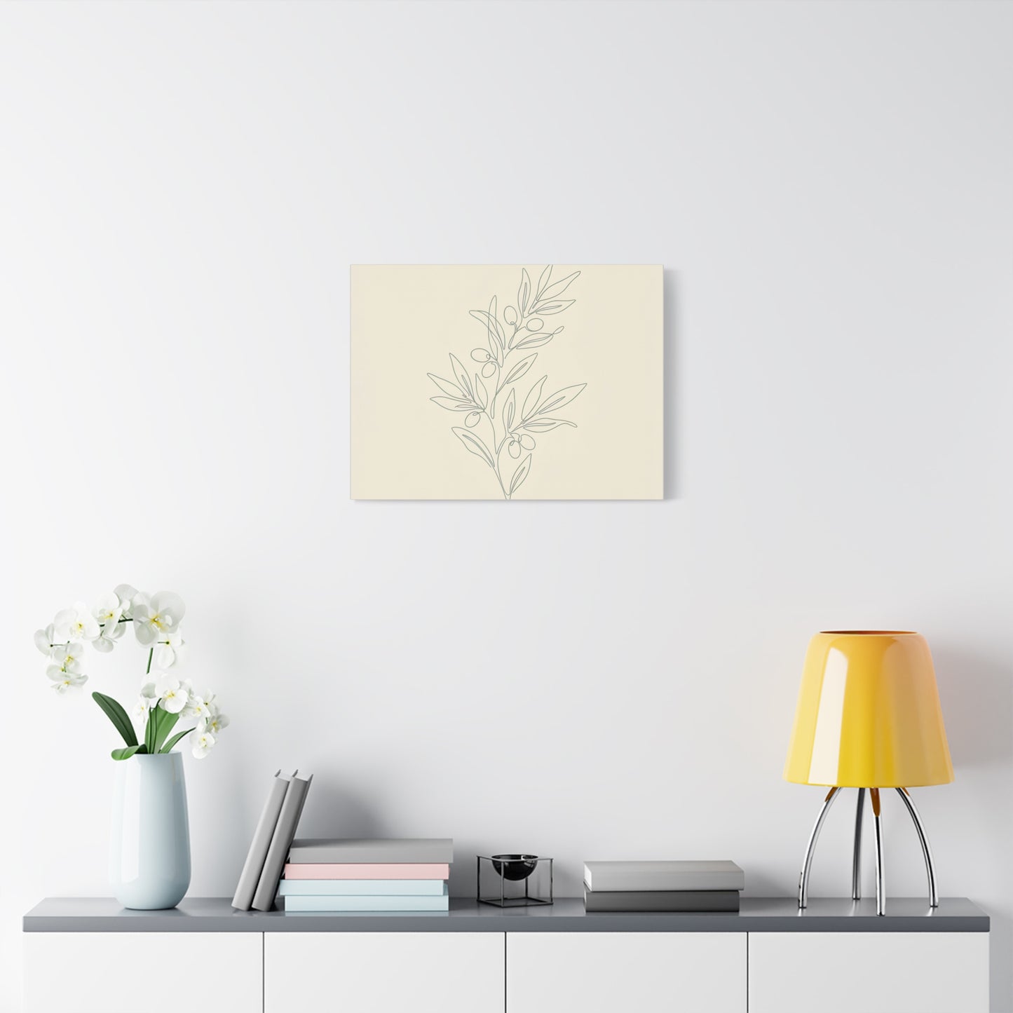 Olive Branch Minimalist Wall Art Canvas