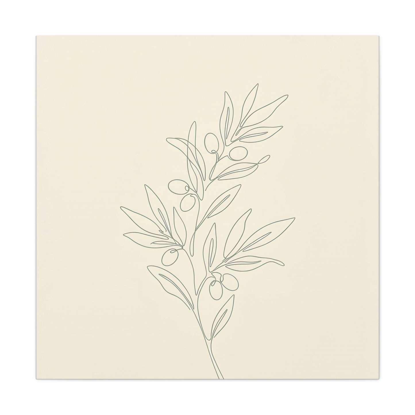 Olive Branch Minimalist Wall Art Canvas