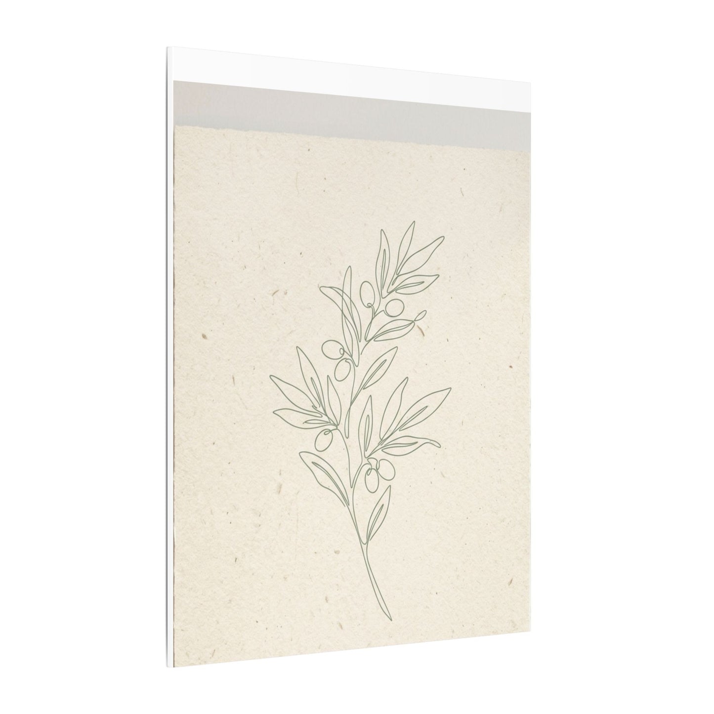 Olive Branch Minimalist Matte Canvas Wall Art