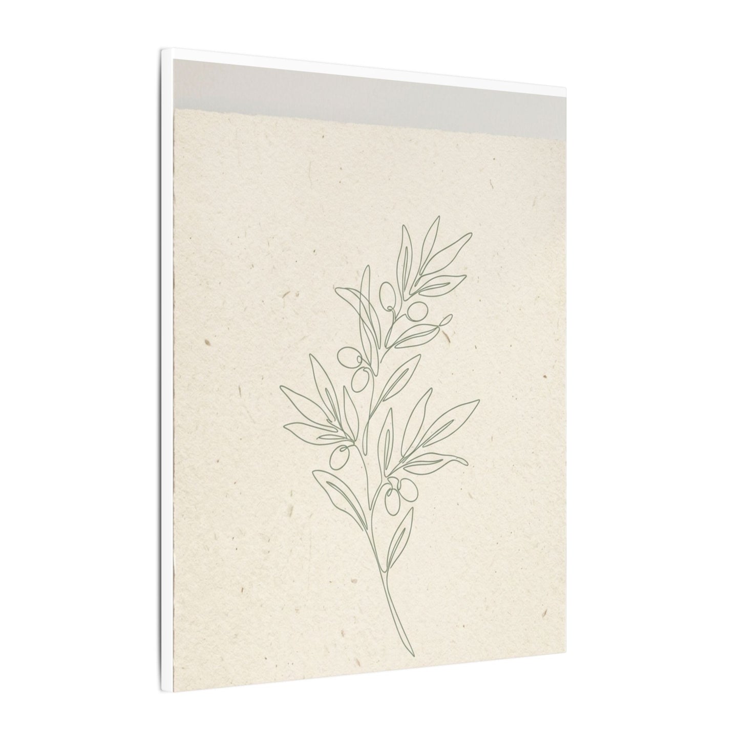 Olive Branch Minimalist Matte Canvas Wall Art