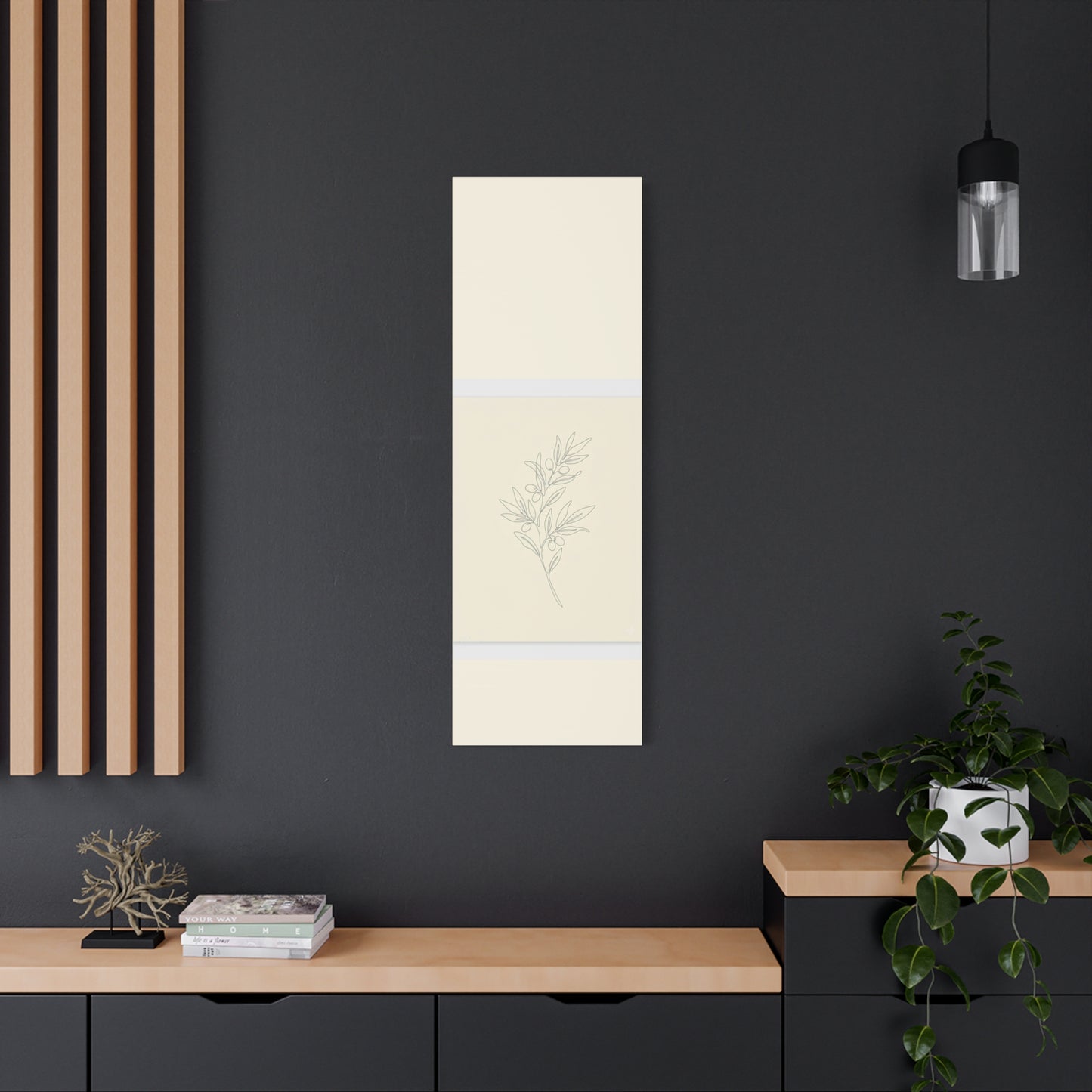 Olive Branch Minimalist Wall Art Canvas