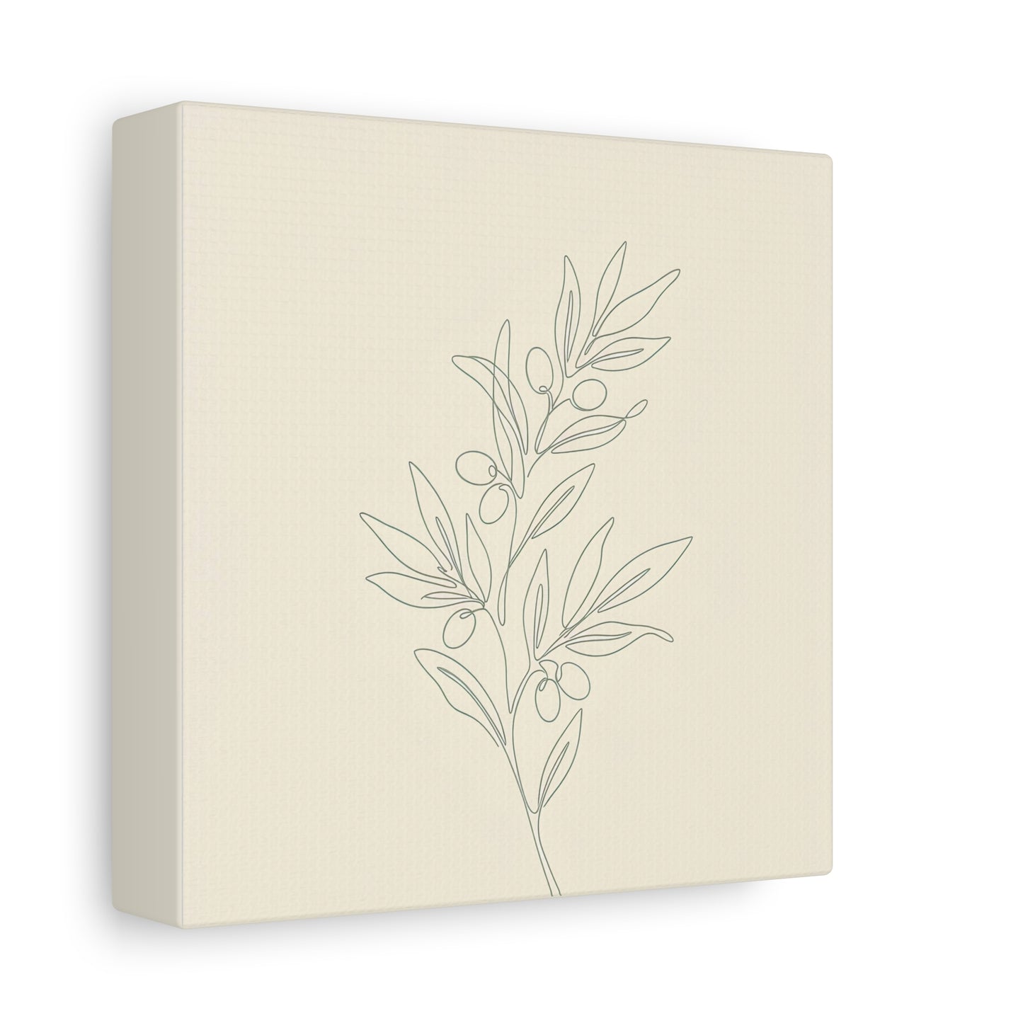 Olive Branch Minimalist Wall Art Canvas