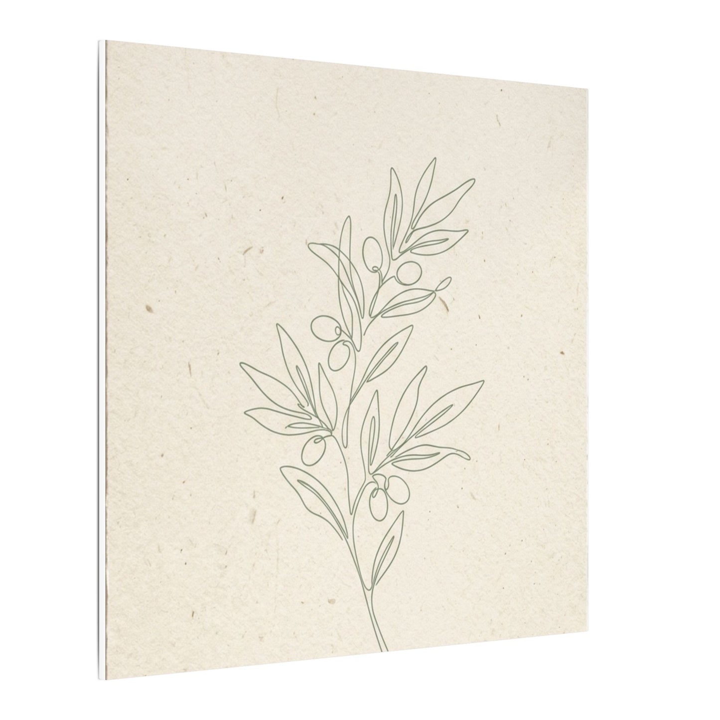 Olive Branch Minimalist Matte Canvas Wall Art