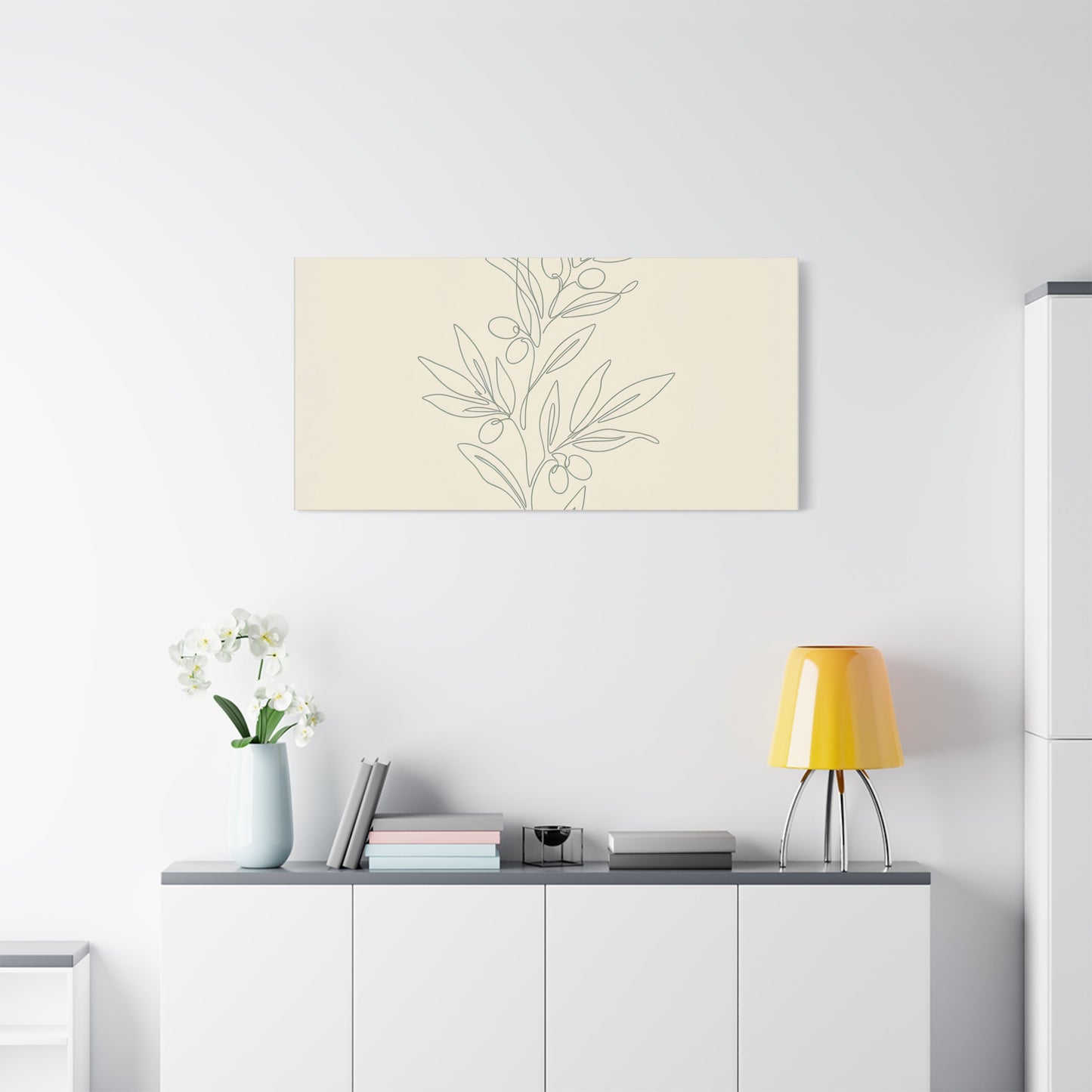Olive Branch Minimalist Wall Art Canvas