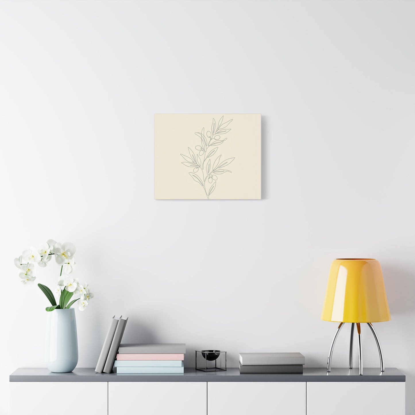 Olive Branch Minimalist Wall Art Canvas