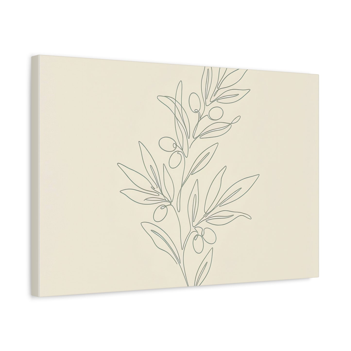 Olive Branch Minimalist Wall Art Canvas