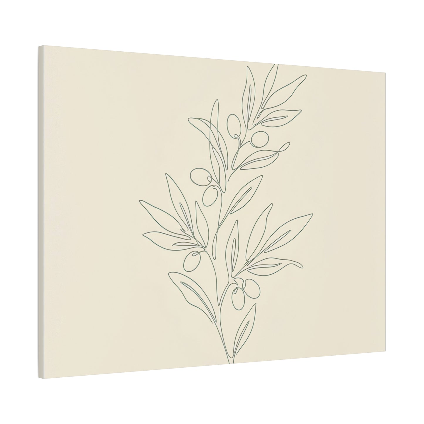 Olive Branch Minimalist Wall Art Canvas
