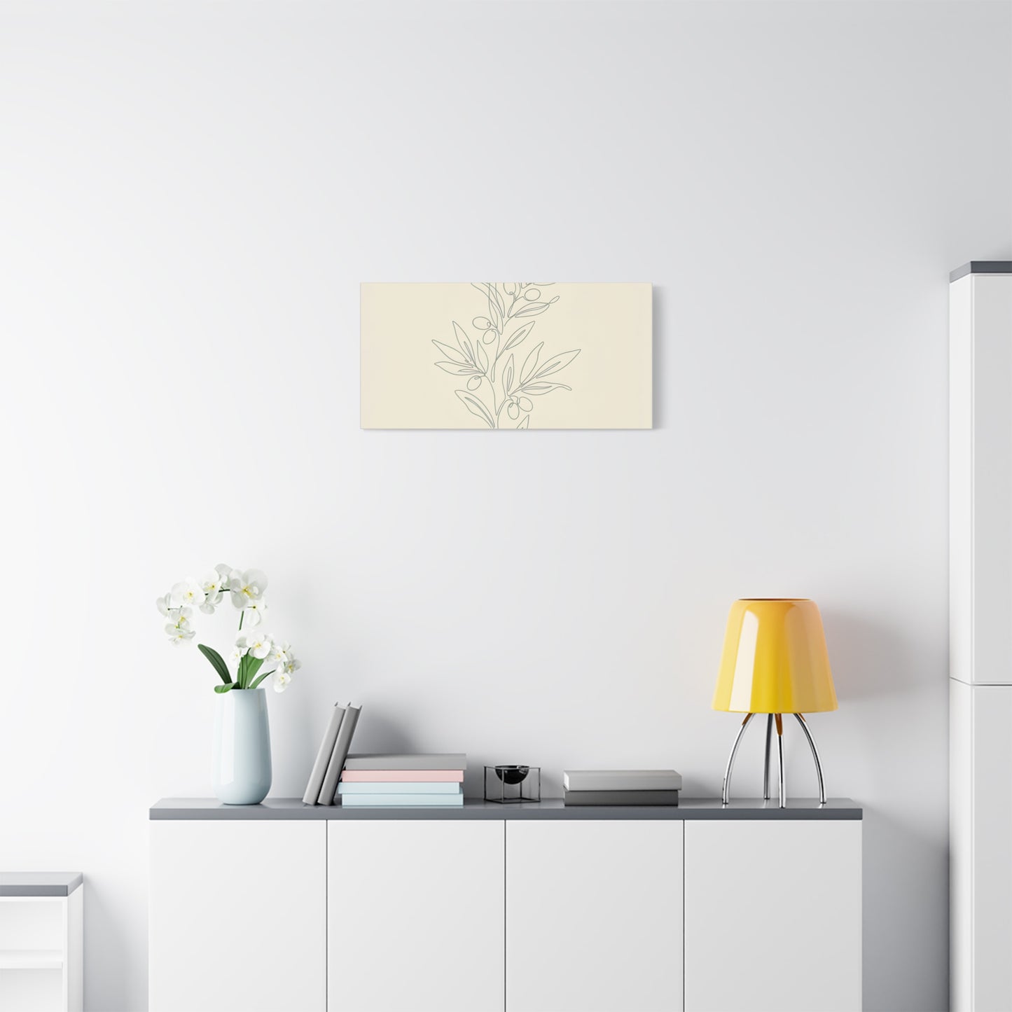 Olive Branch Minimalist Wall Art Canvas