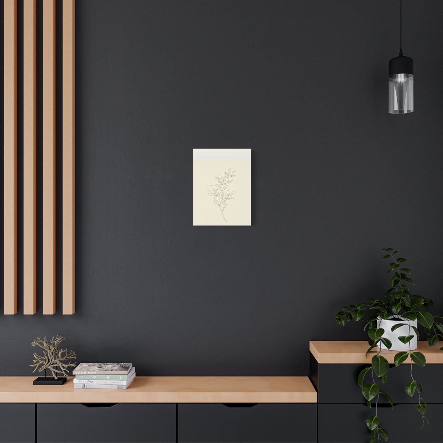 Olive Branch Minimalist Wall Art Canvas