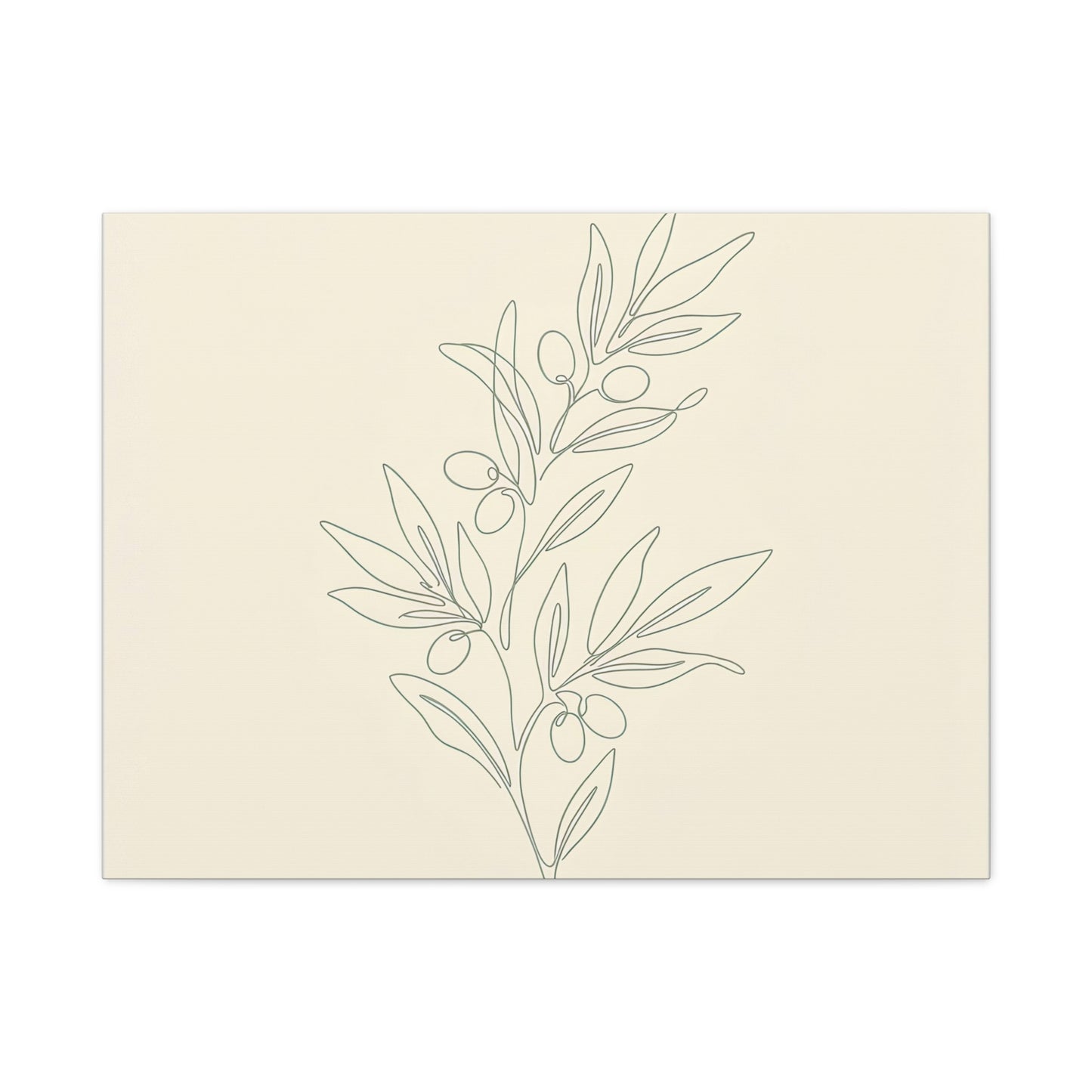 Olive Branch Minimalist Wall Art Canvas