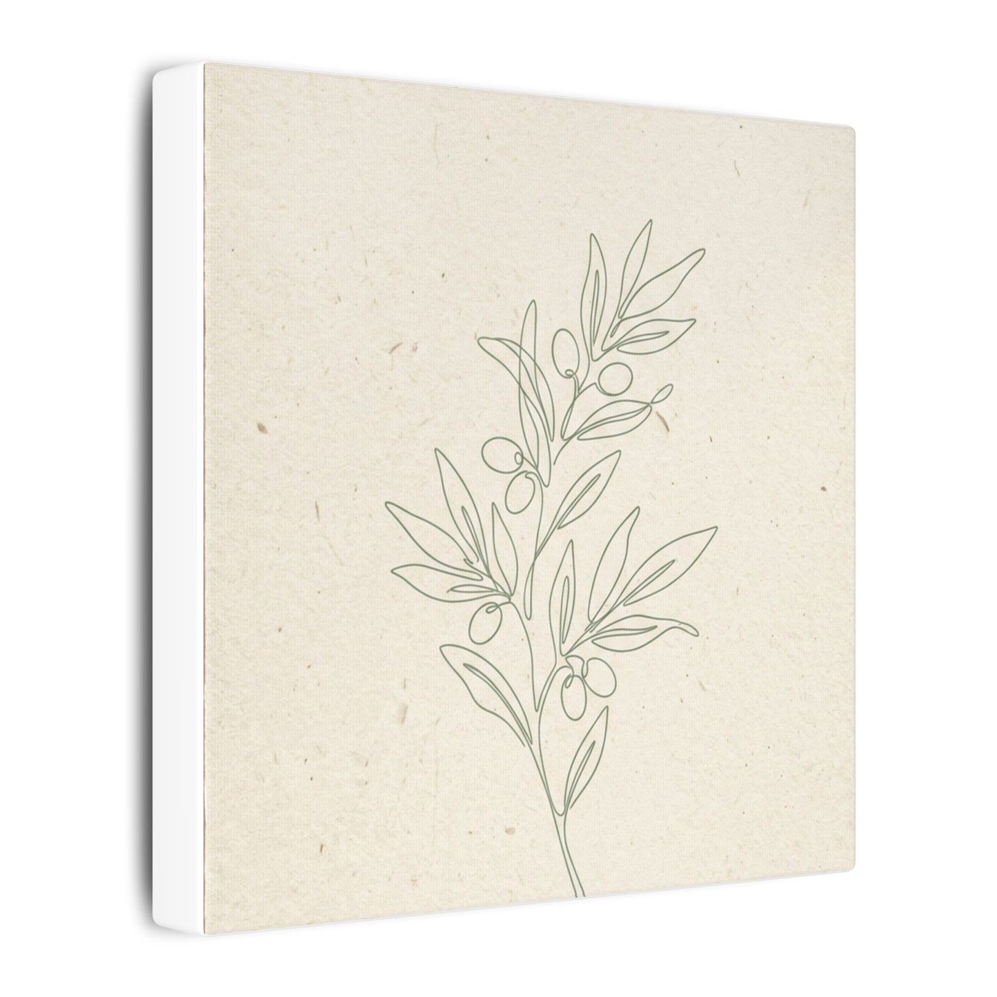 Olive Branch Minimalist Matte Canvas Wall Art
