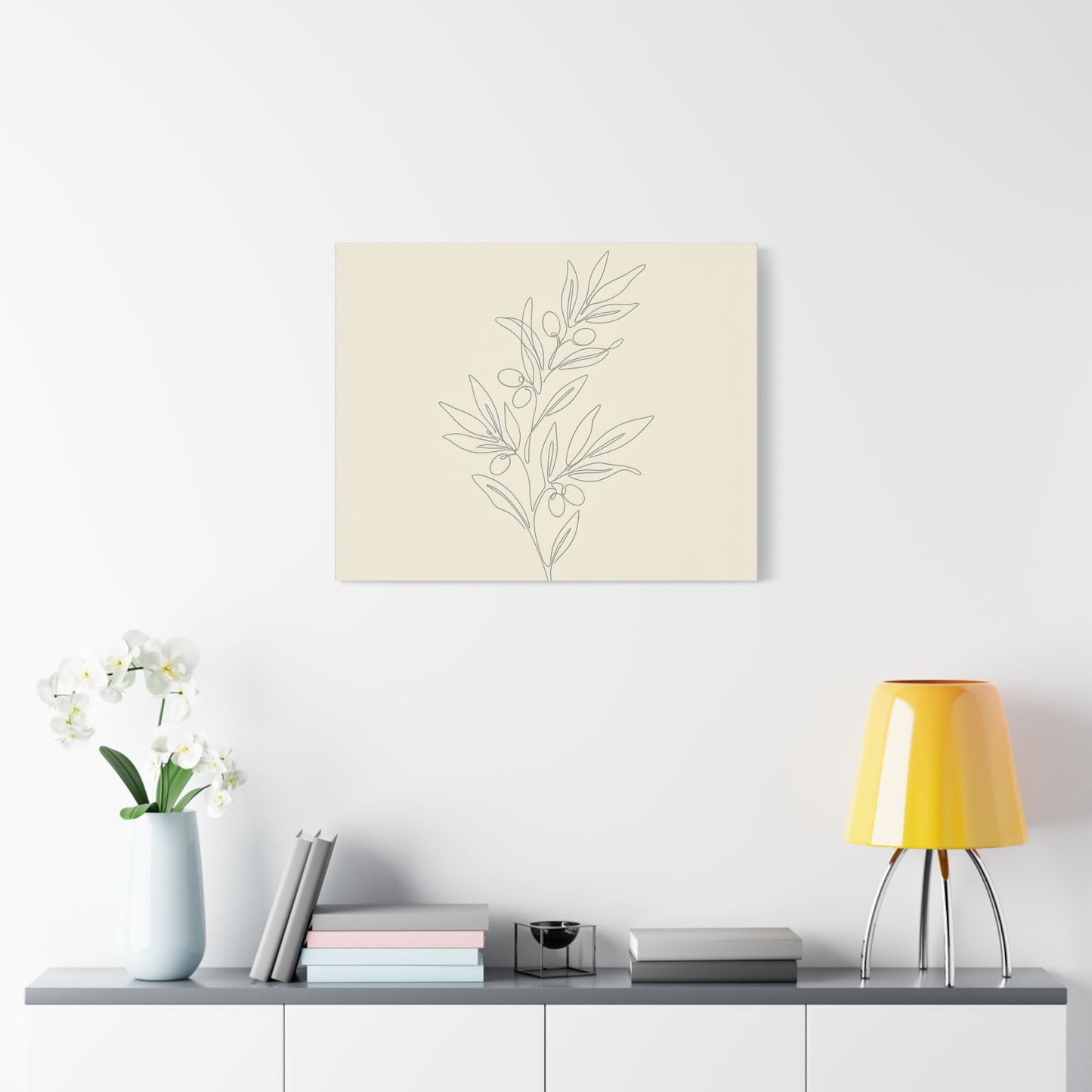 Olive Branch Minimalist Wall Art Canvas
