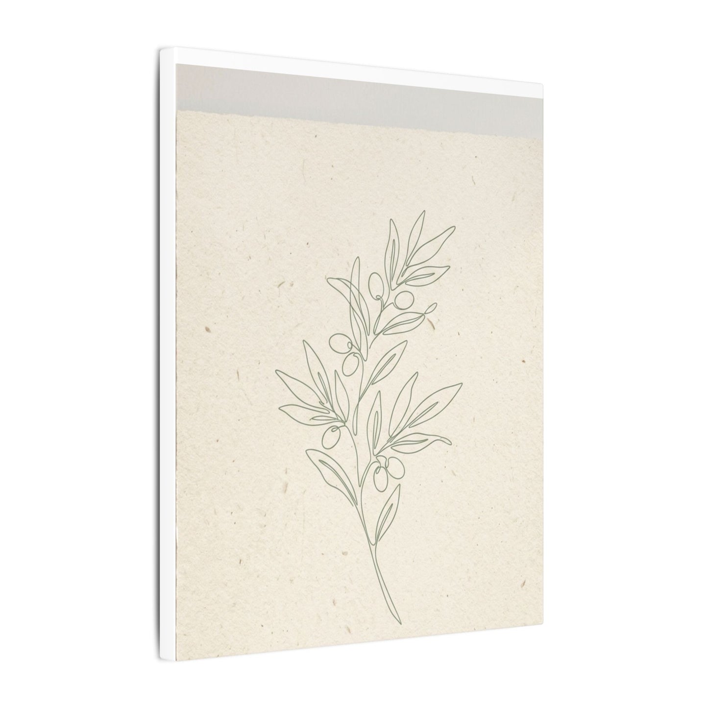 Olive Branch Minimalist Matte Canvas Wall Art