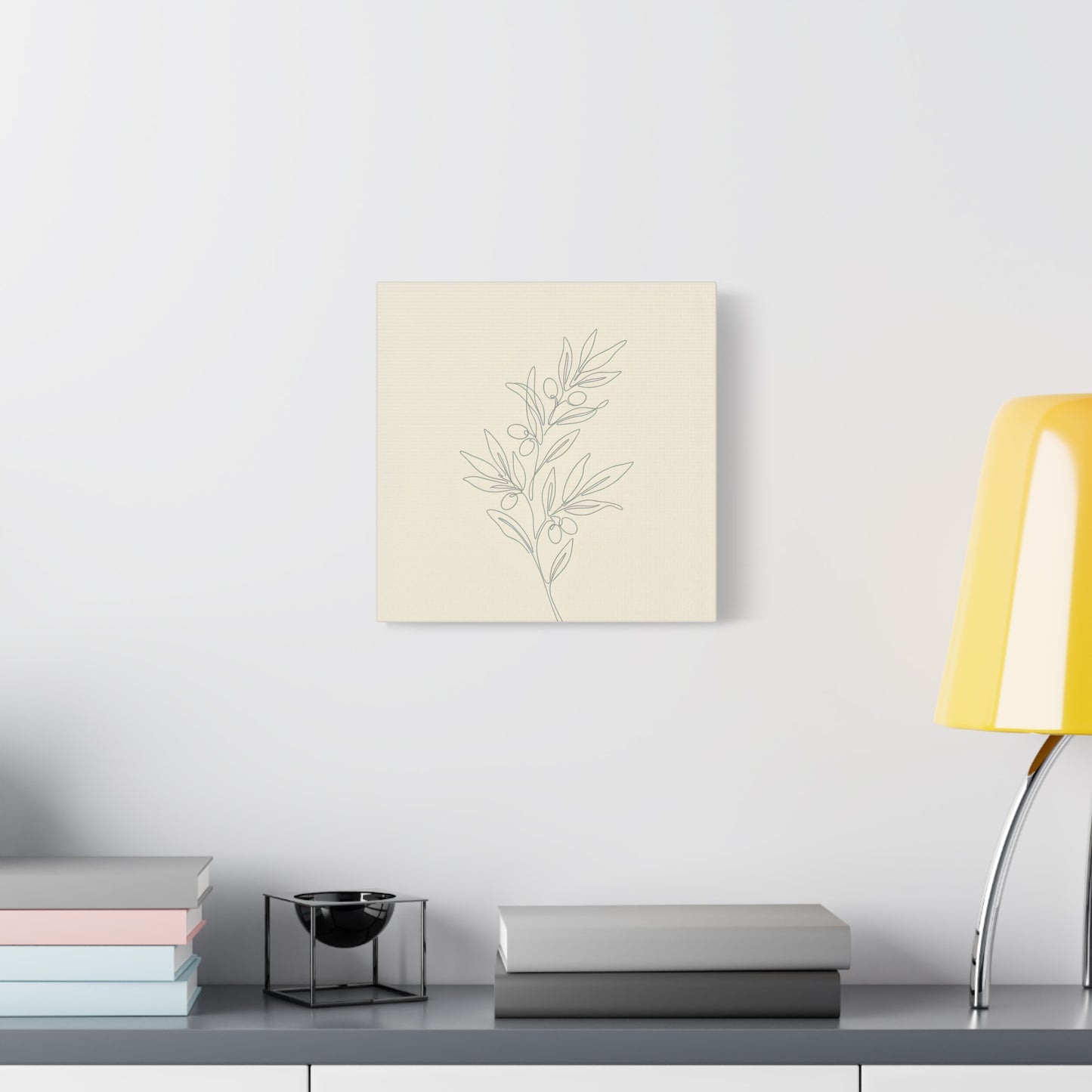 Olive Branch Minimalist Wall Art Canvas