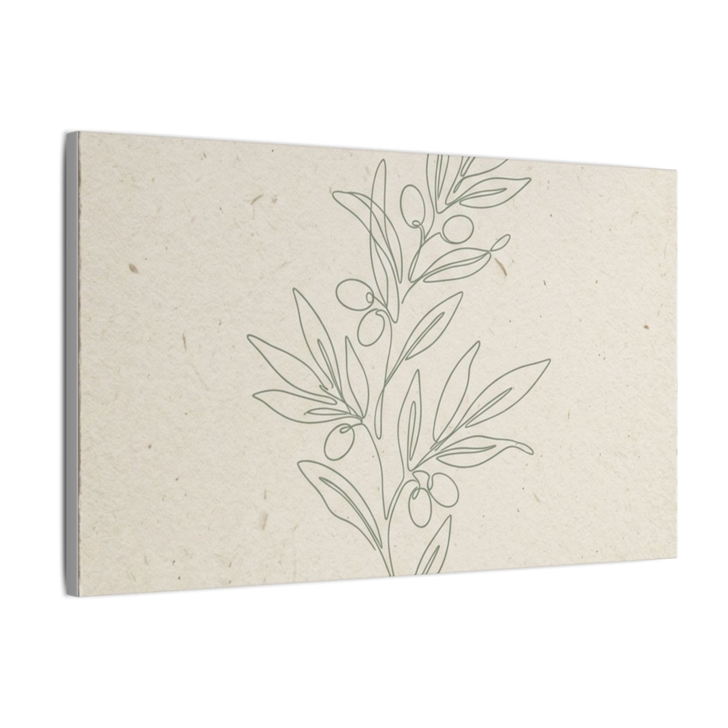 Olive Branch Minimalist Matte Canvas Wall Art