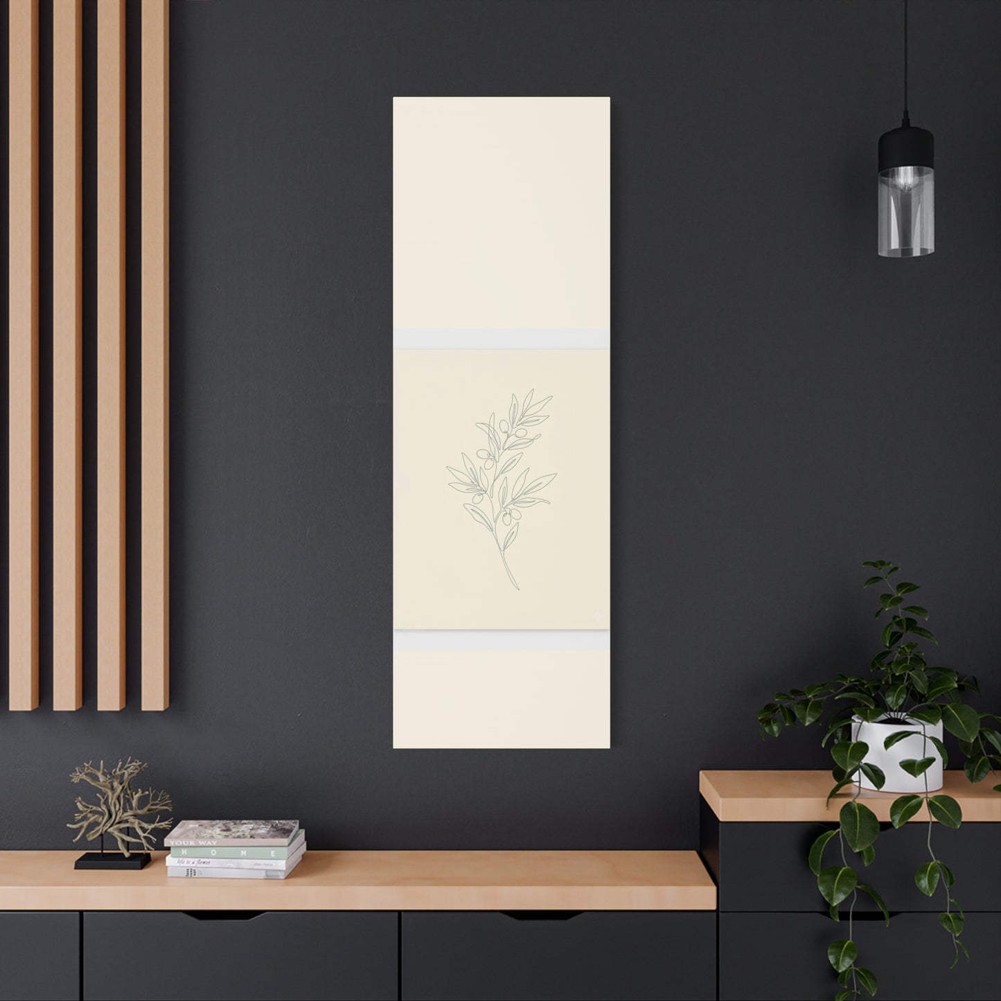 Olive Branch Minimalist Wall Art Canvas