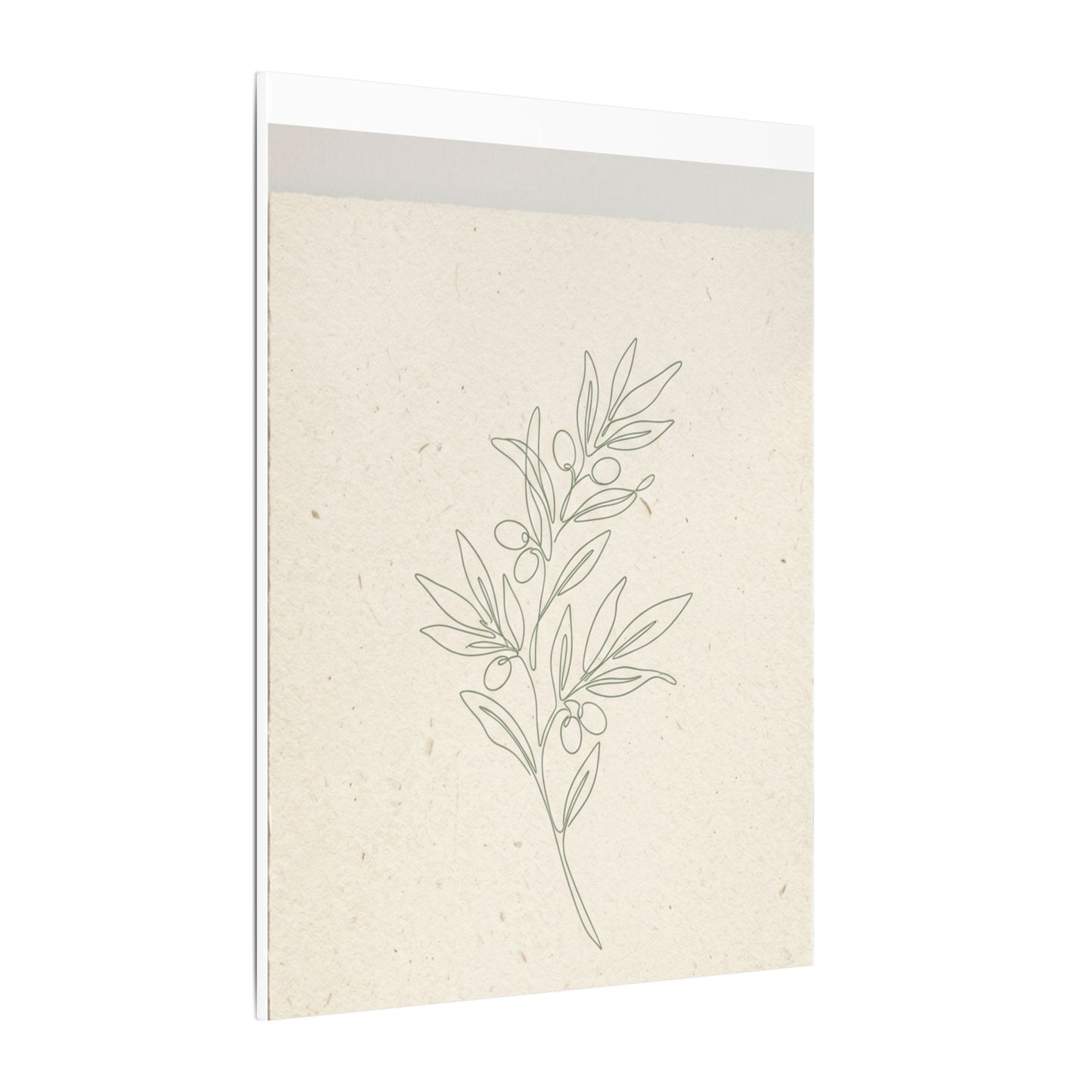Olive Branch Minimalist Matte Canvas Wall Art