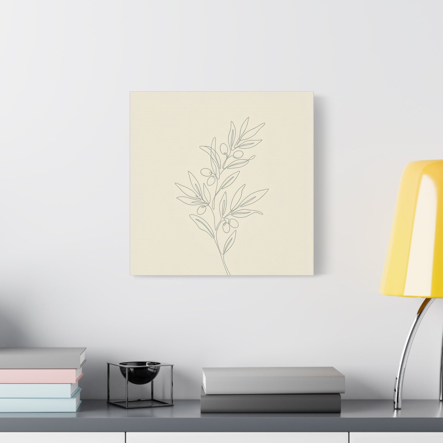 Olive Branch Minimalist Wall Art Canvas