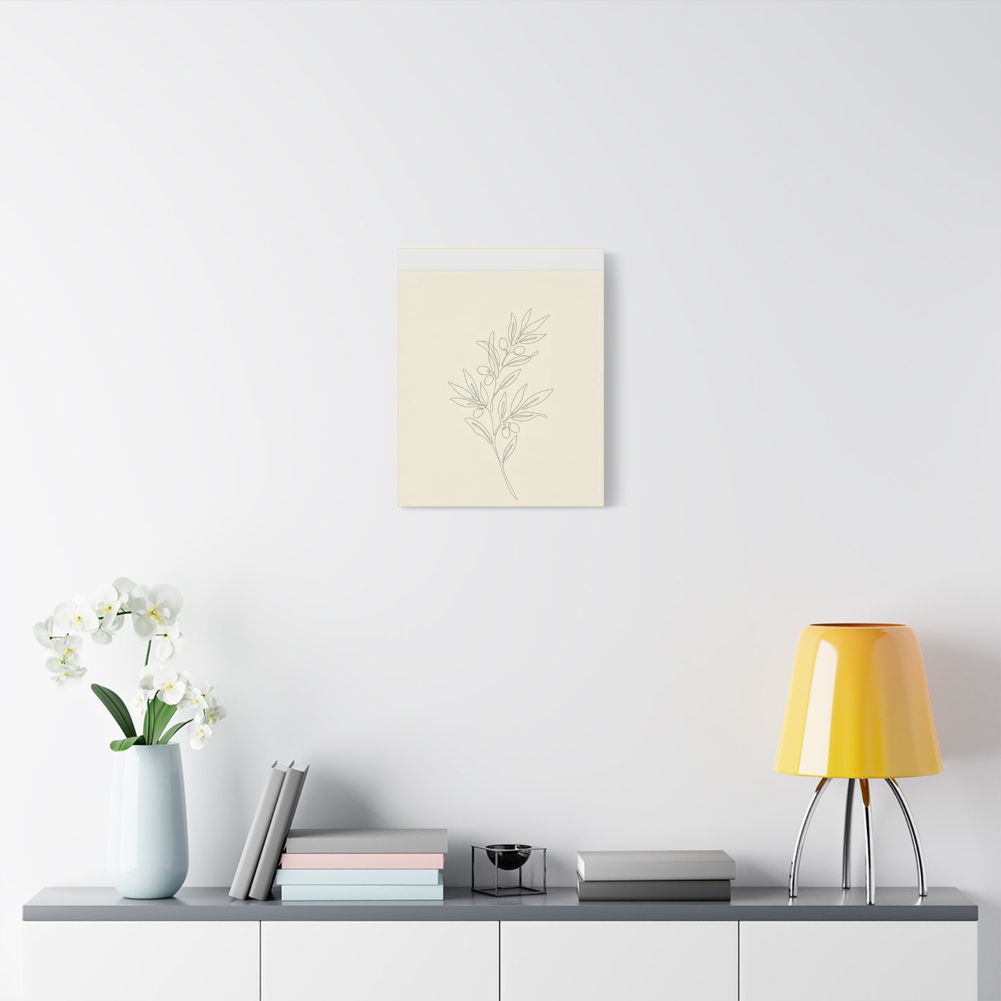 Olive Branch Minimalist Wall Art Canvas