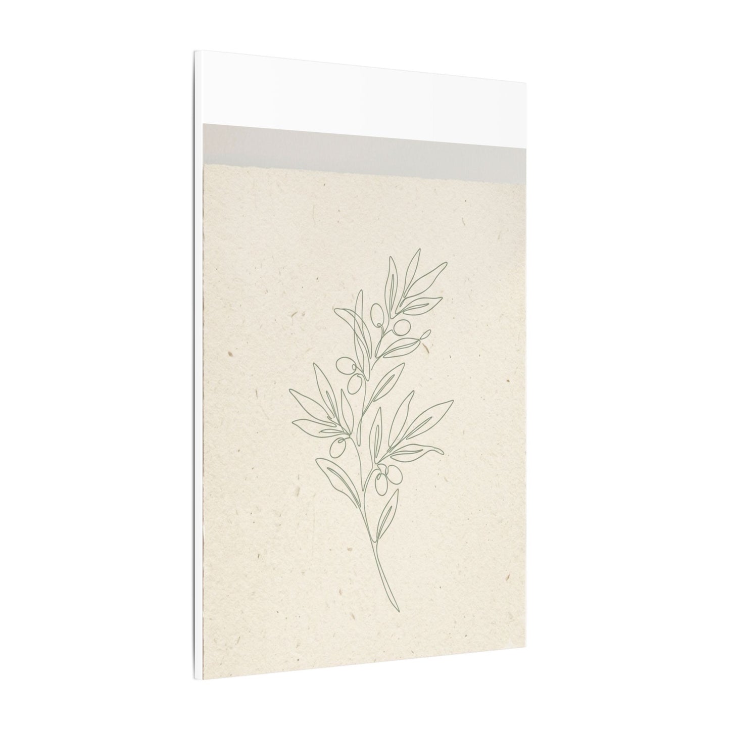 Olive Branch Minimalist Matte Canvas Wall Art