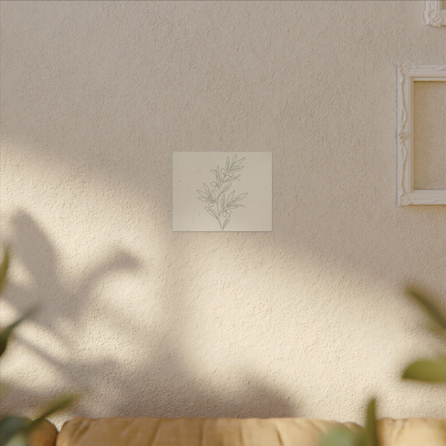 Olive Branch Minimalist Matte Canvas Wall Art