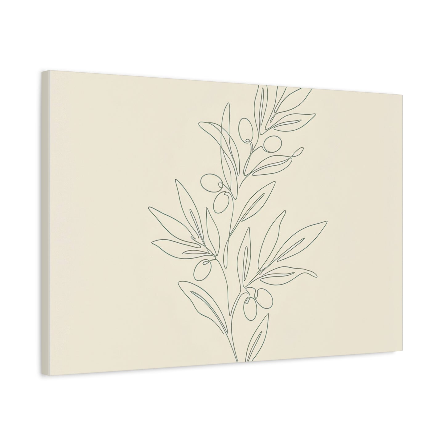 Olive Branch Minimalist Wall Art Canvas