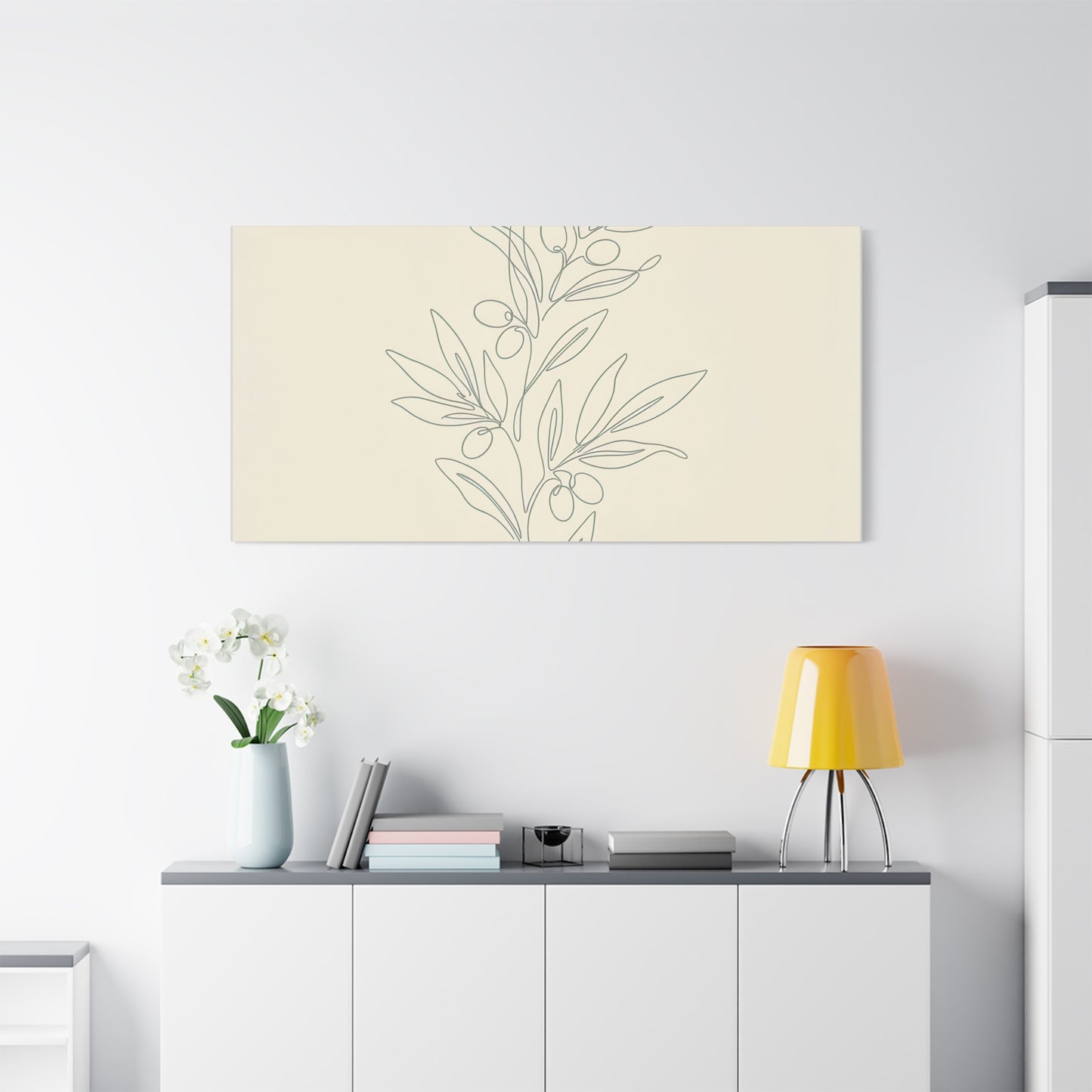 Olive Branch Minimalist Wall Art Canvas