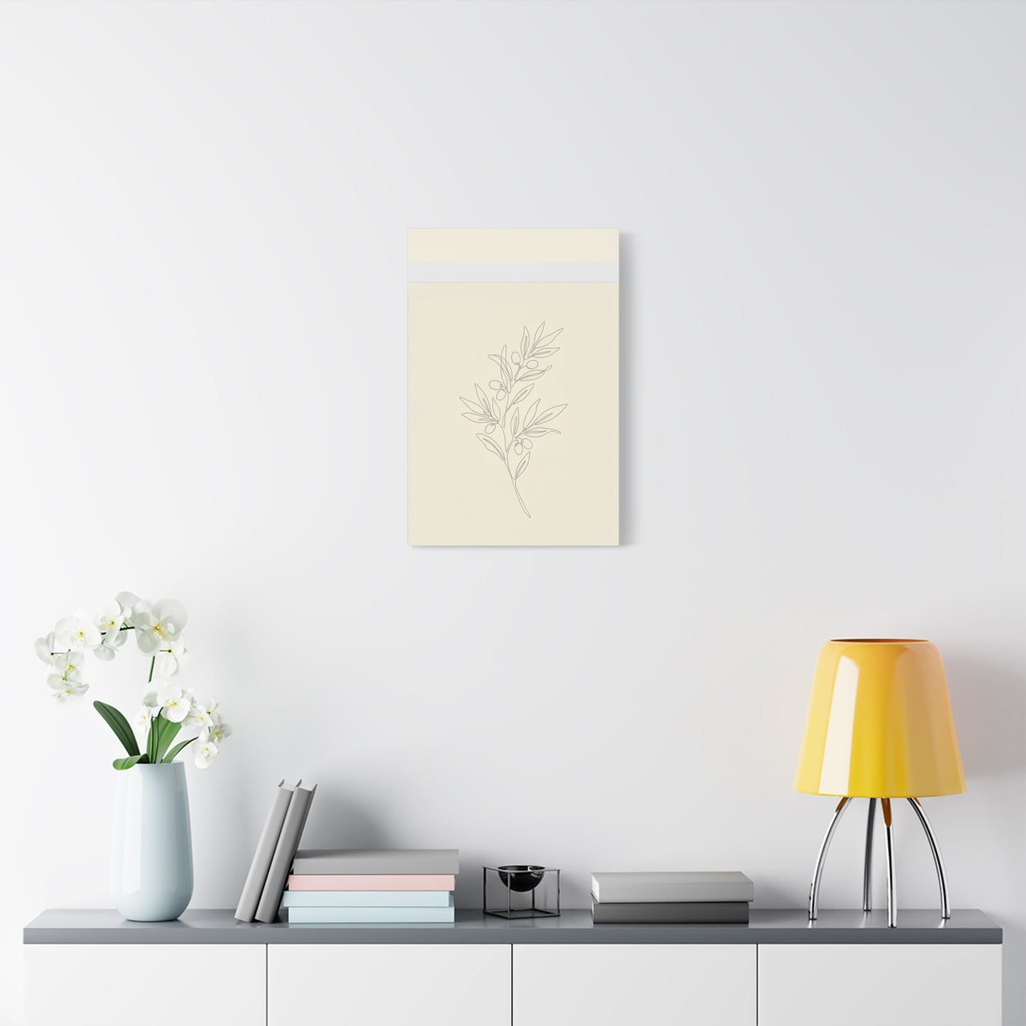 Olive Branch Minimalist Wall Art Canvas