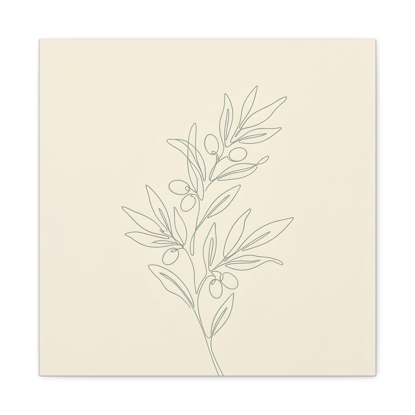 Olive Branch Minimalist Wall Art Canvas