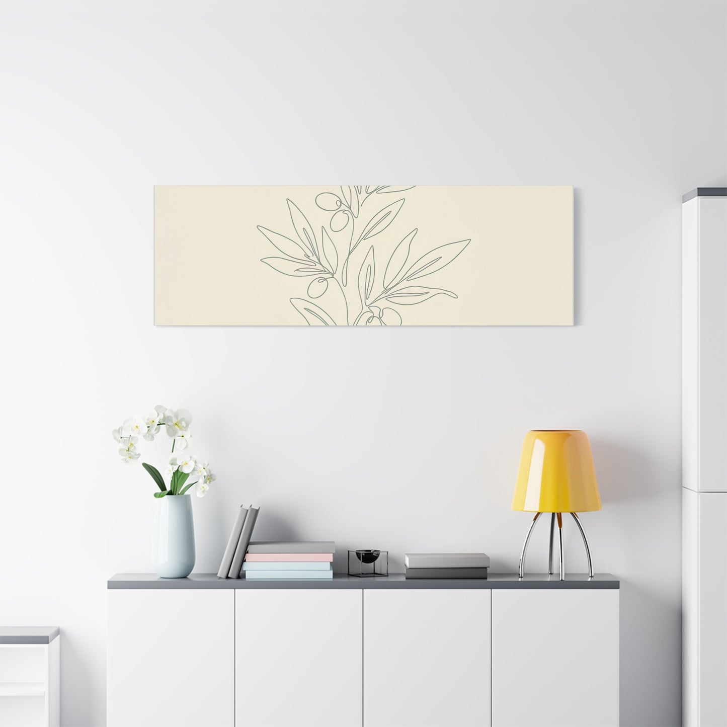 Olive Branch Minimalist Wall Art Canvas