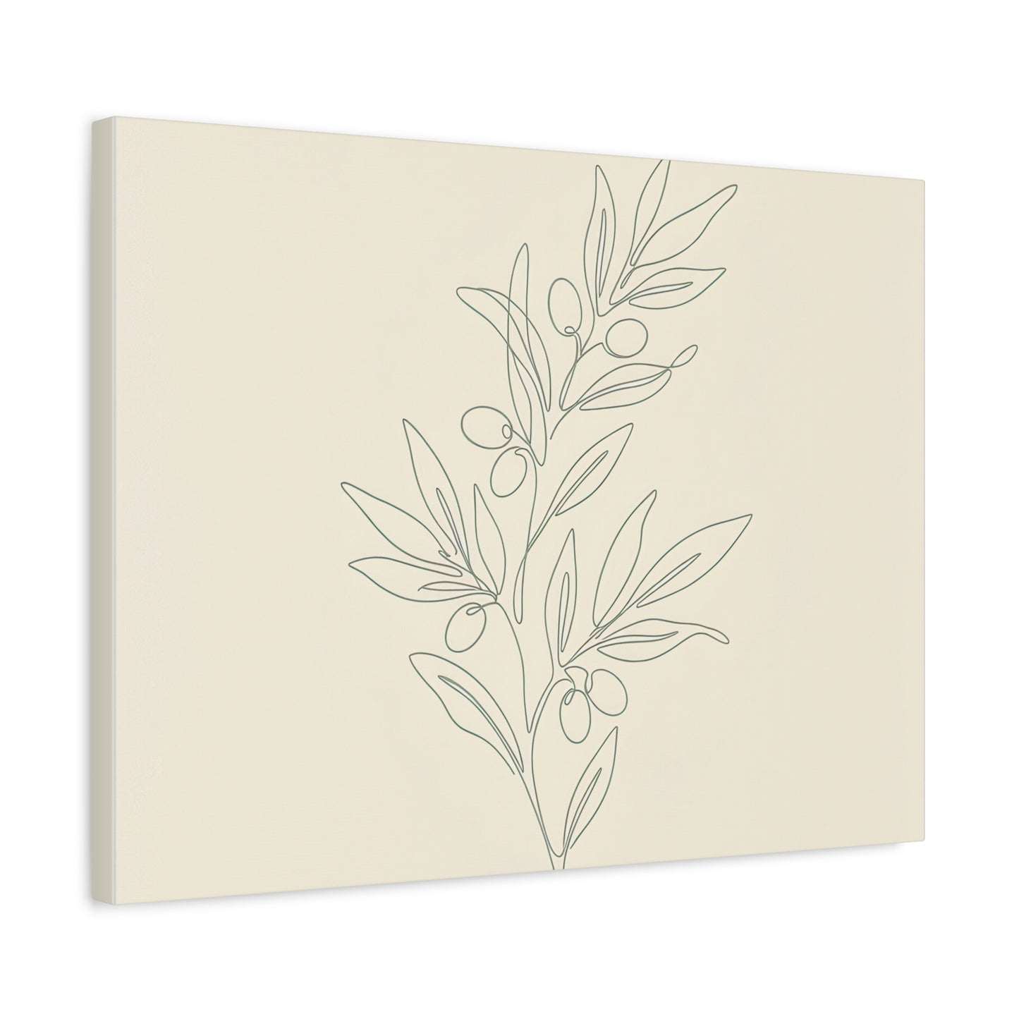 Olive Branch Minimalist Wall Art Canvas
