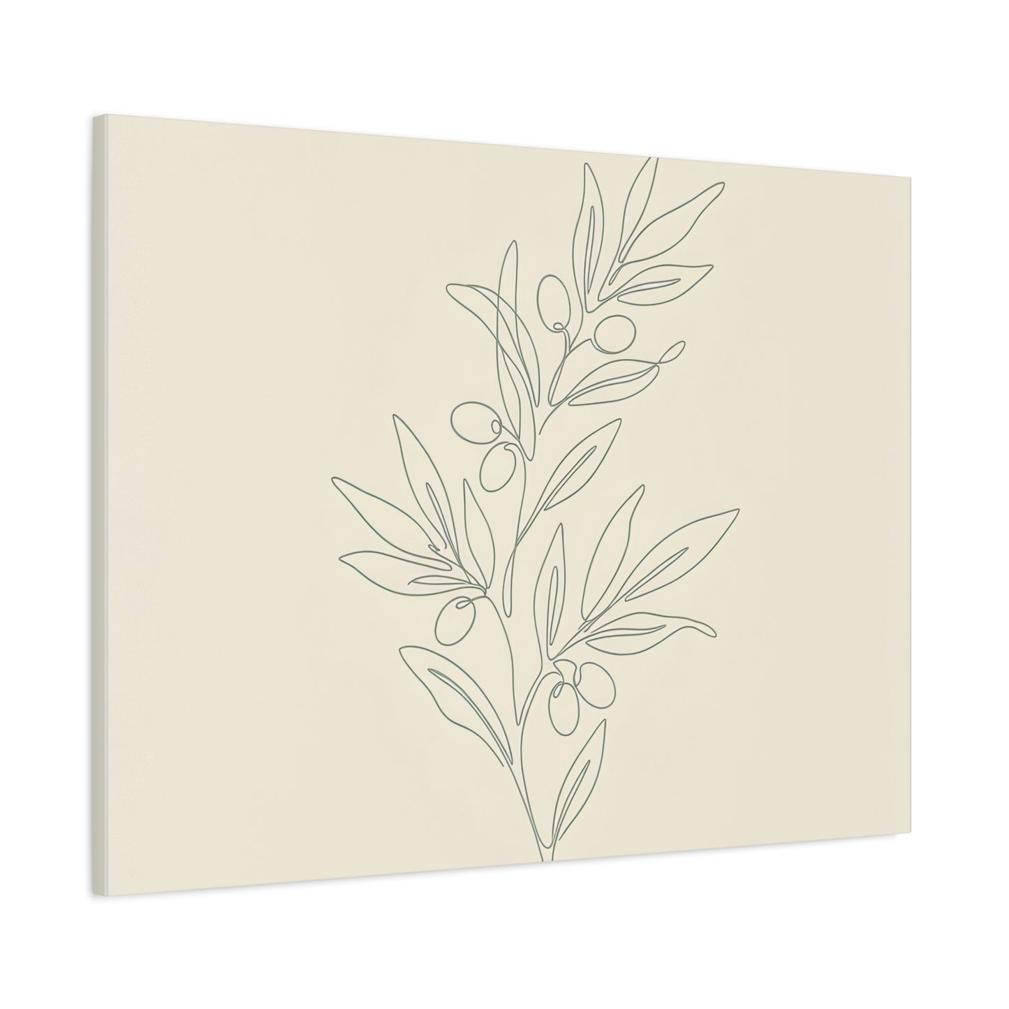 Olive Branch Minimalist Wall Art Canvas