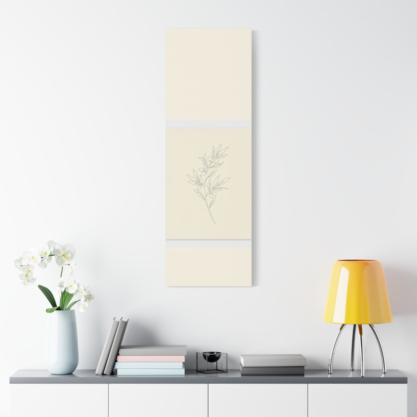 Olive Branch Minimalist Wall Art Canvas