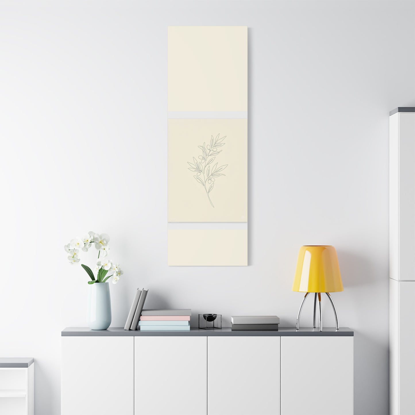 Olive Branch Minimalist Wall Art Canvas