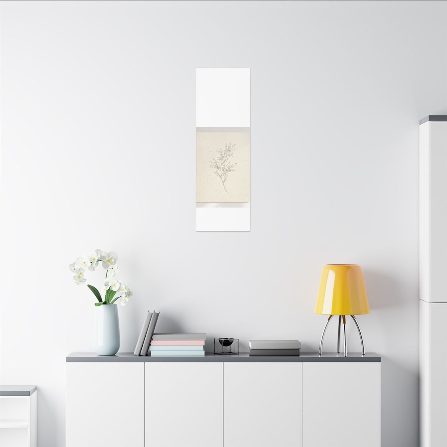 Olive Branch Minimalist Matte Canvas Wall Art