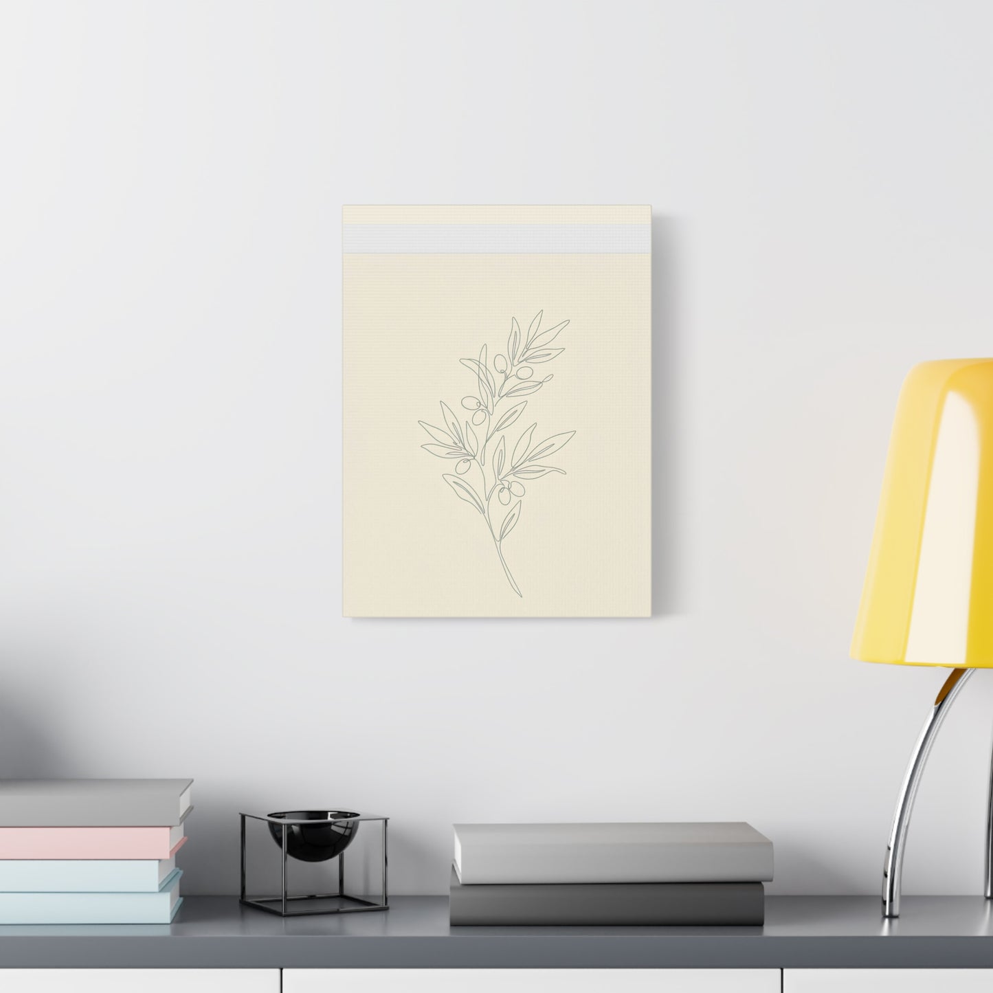 Olive Branch Minimalist Wall Art Canvas