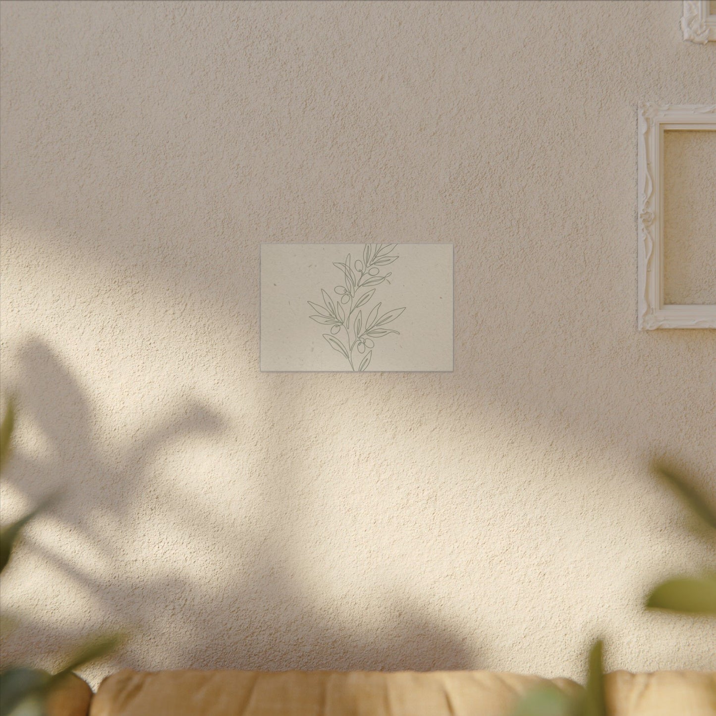 Olive Branch Minimalist Matte Canvas Wall Art